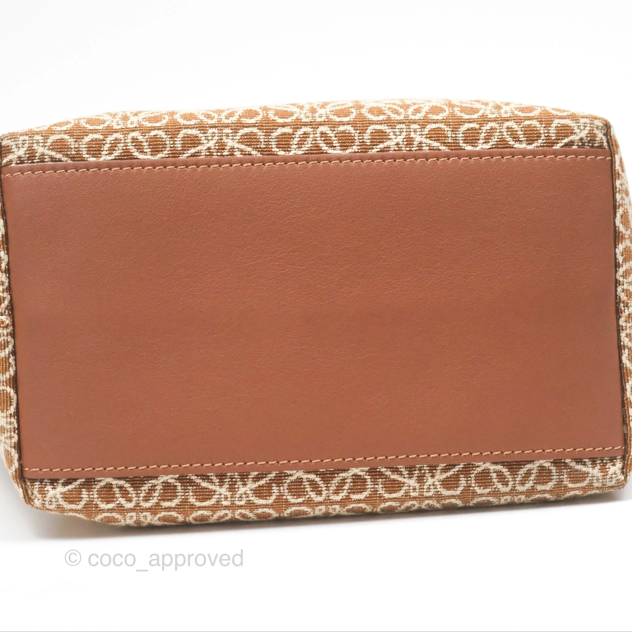 Loewe Small Cubi bag in Anagram Jacquard & Calfskin Tan Pecan