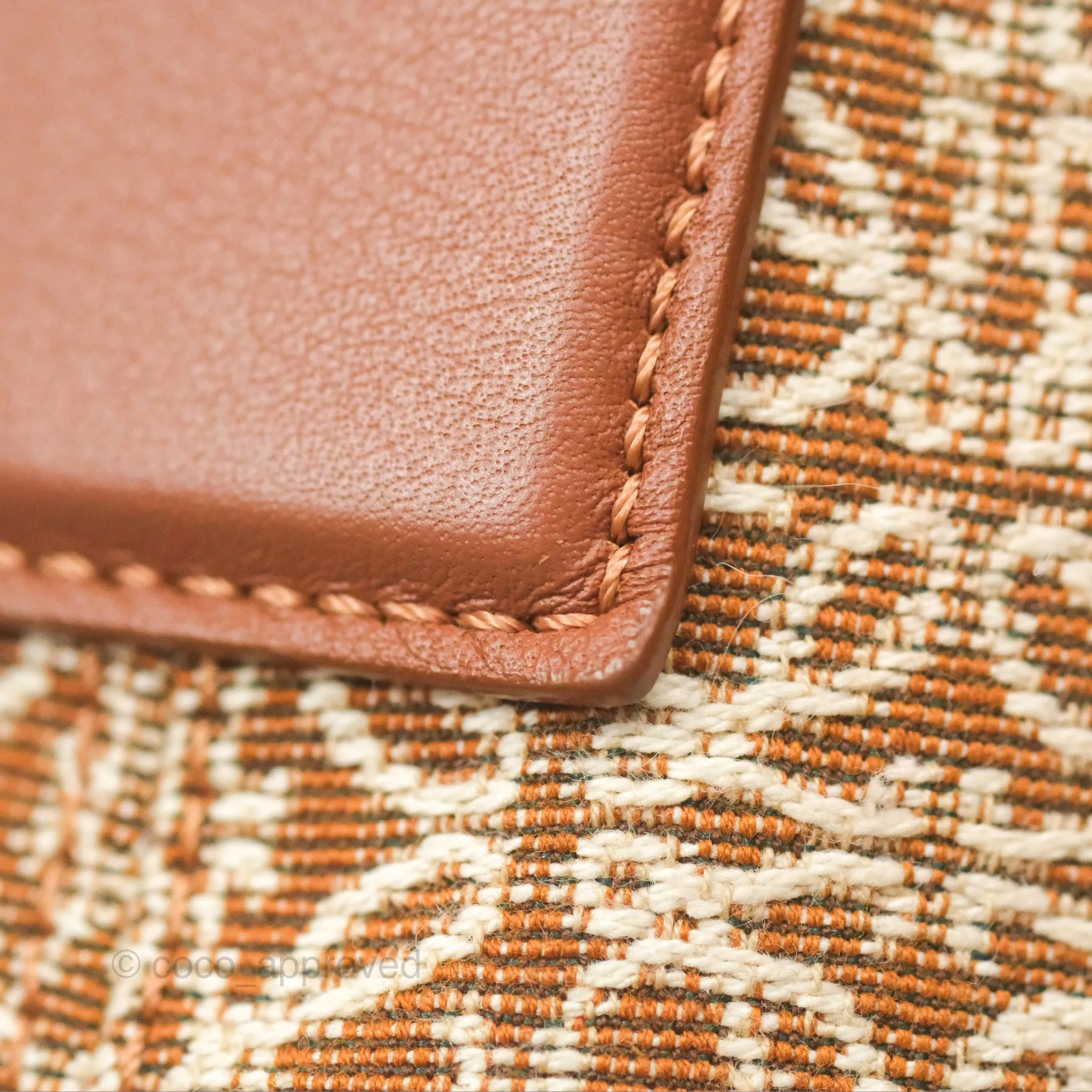 Loewe Small Cubi bag in Anagram Jacquard & Calfskin Tan Pecan