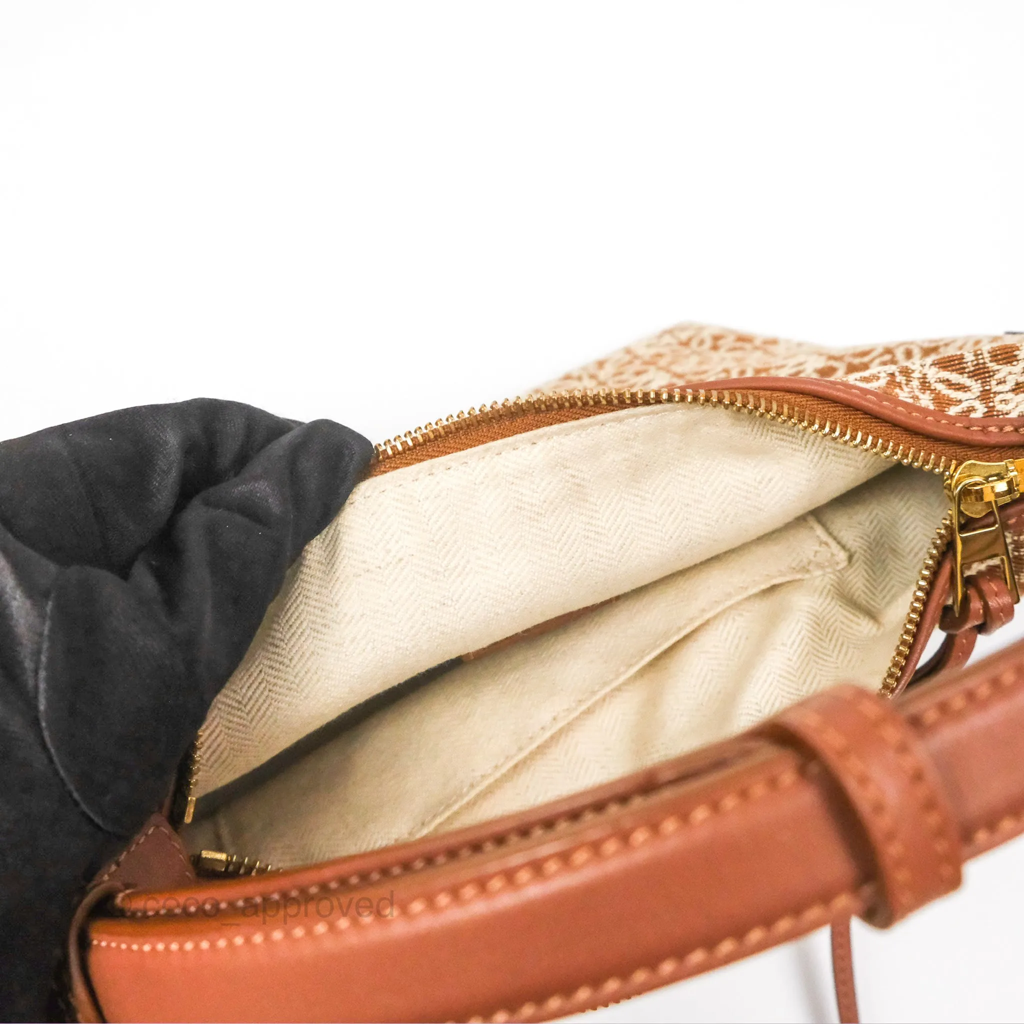 Loewe Small Cubi bag in Anagram Jacquard & Calfskin Tan Pecan