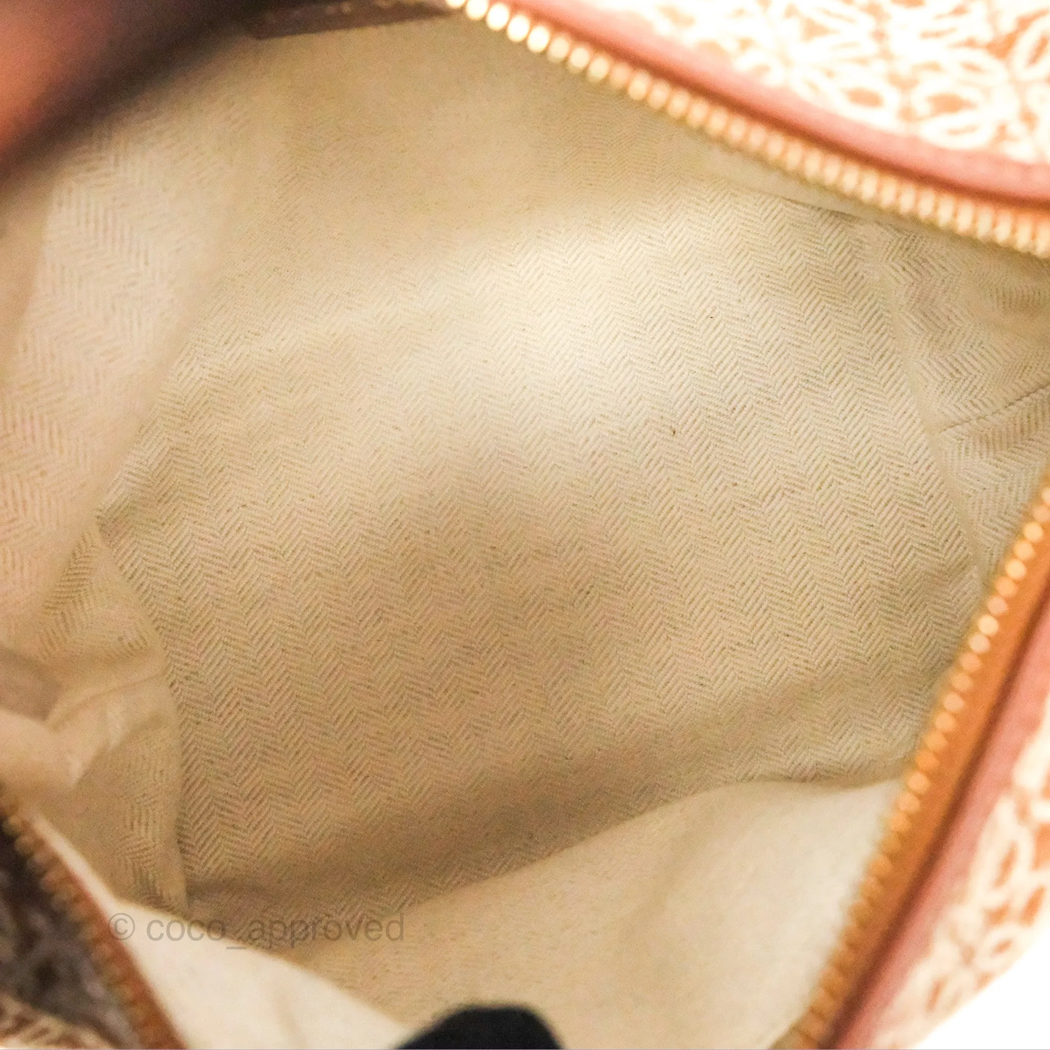 Loewe Small Cubi bag in Anagram Jacquard & Calfskin Tan Pecan