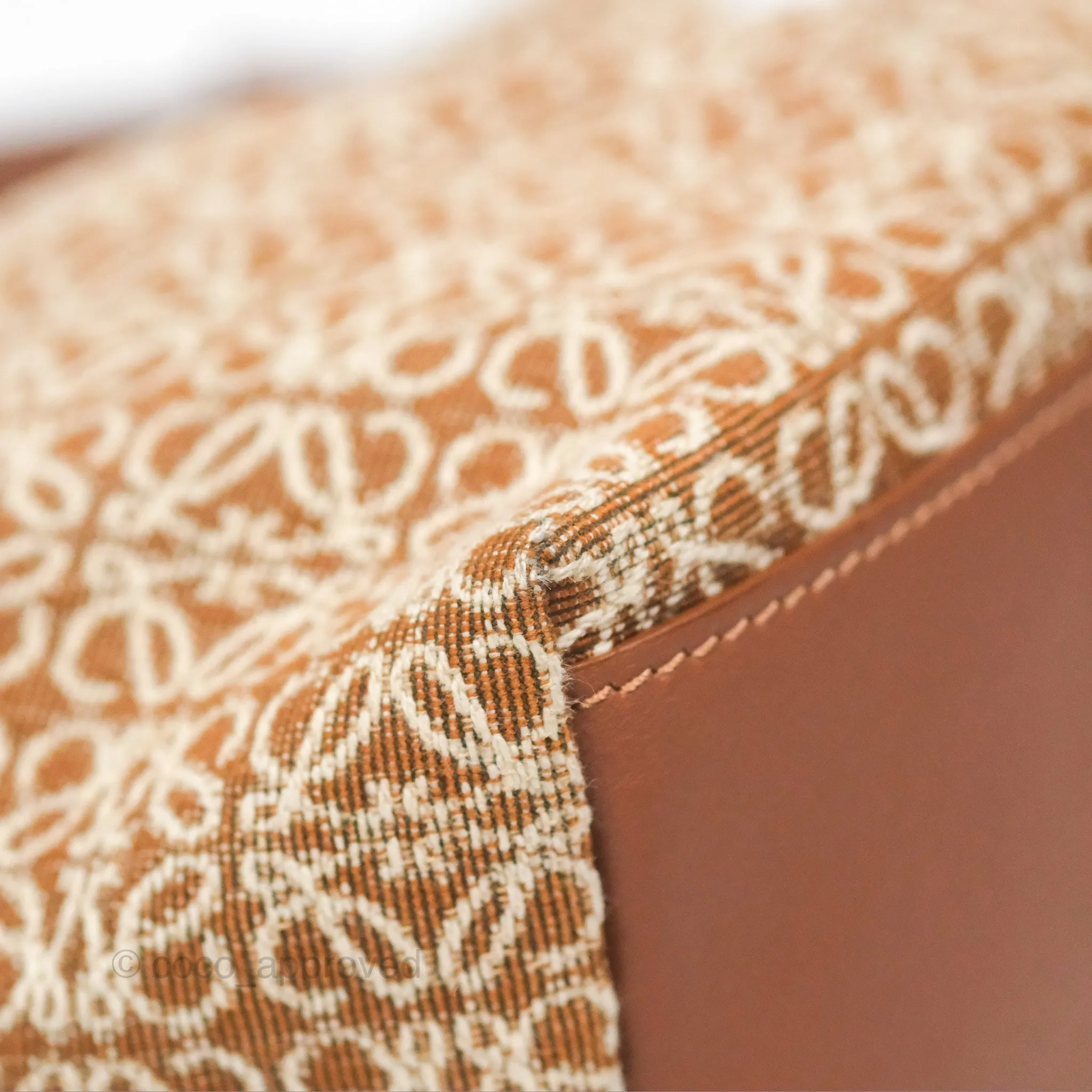 Loewe Small Cubi bag in Anagram Jacquard & Calfskin Tan Pecan