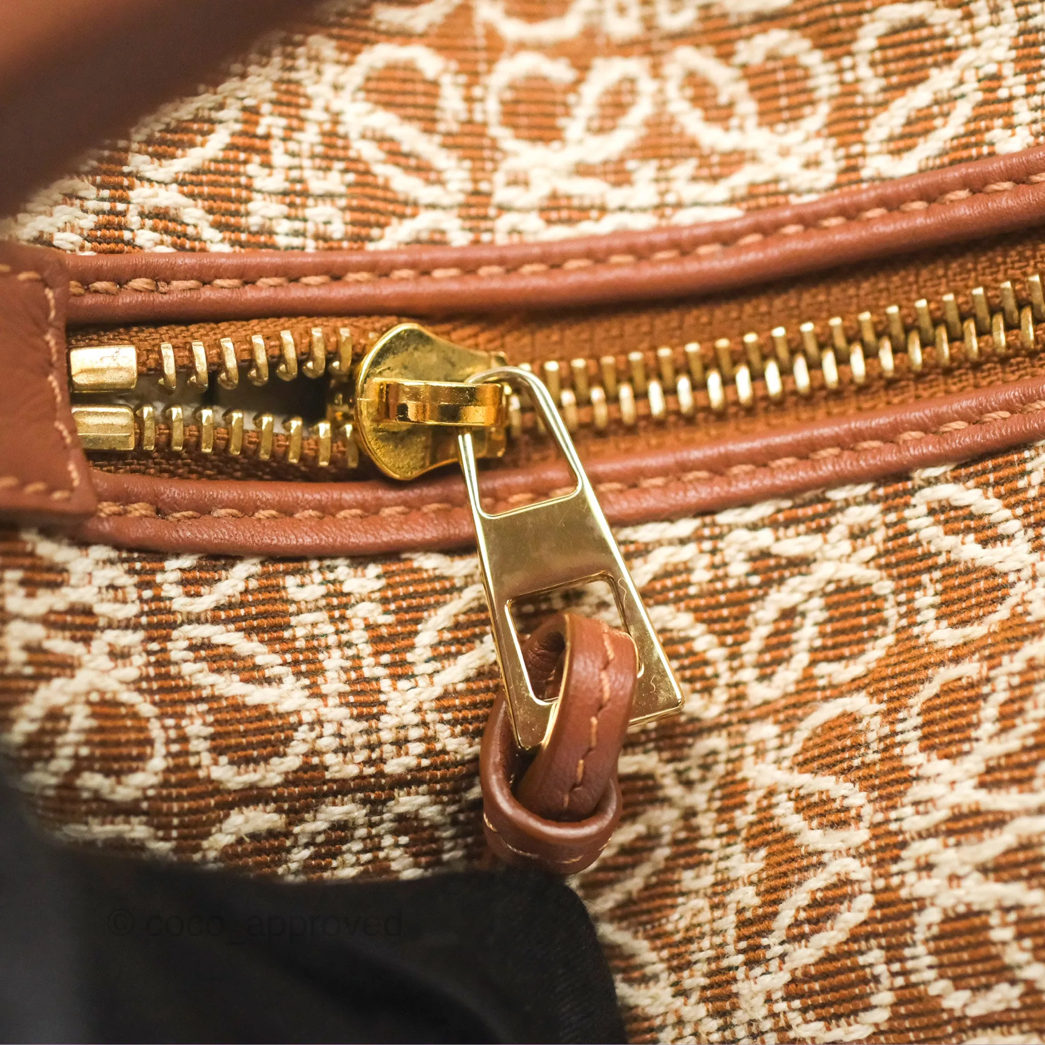 Loewe Small Cubi bag in Anagram Jacquard & Calfskin Tan Pecan