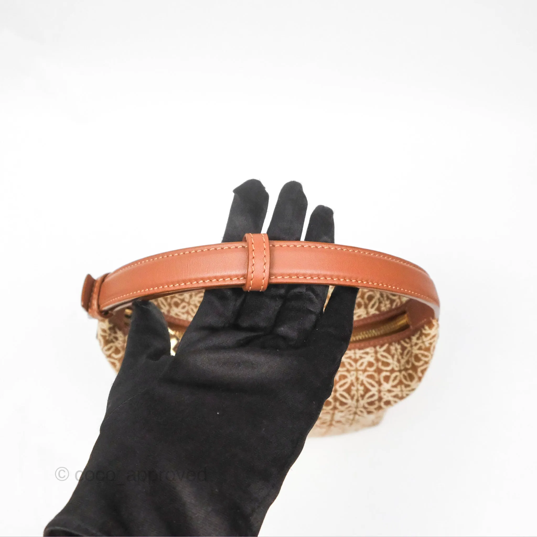 Loewe Small Cubi bag in Anagram Jacquard & Calfskin Tan Pecan