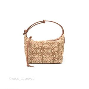 Loewe Small Cubi bag in Anagram Jacquard & Calfskin Tan Pecan