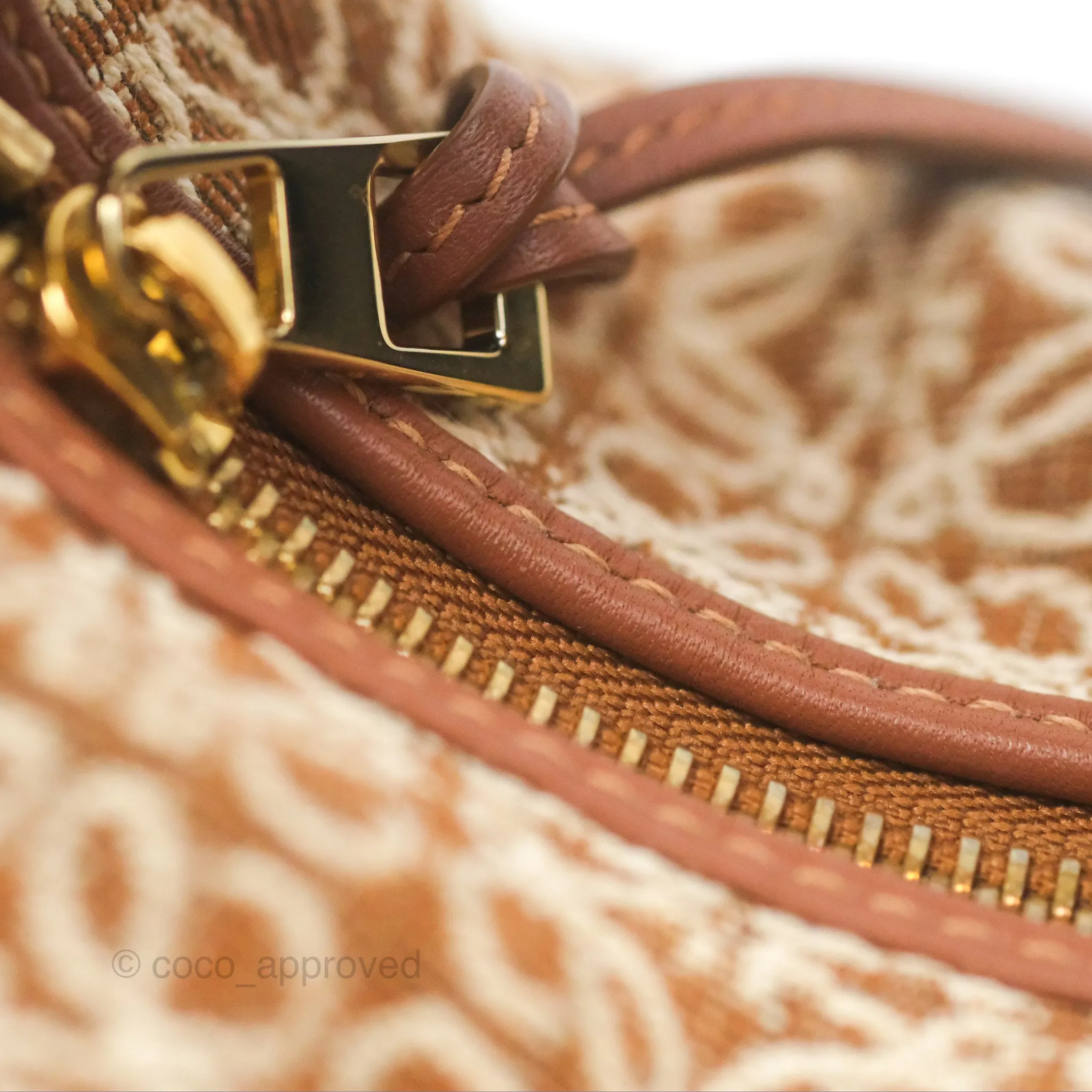 Loewe Small Cubi bag in Anagram Jacquard & Calfskin Tan Pecan