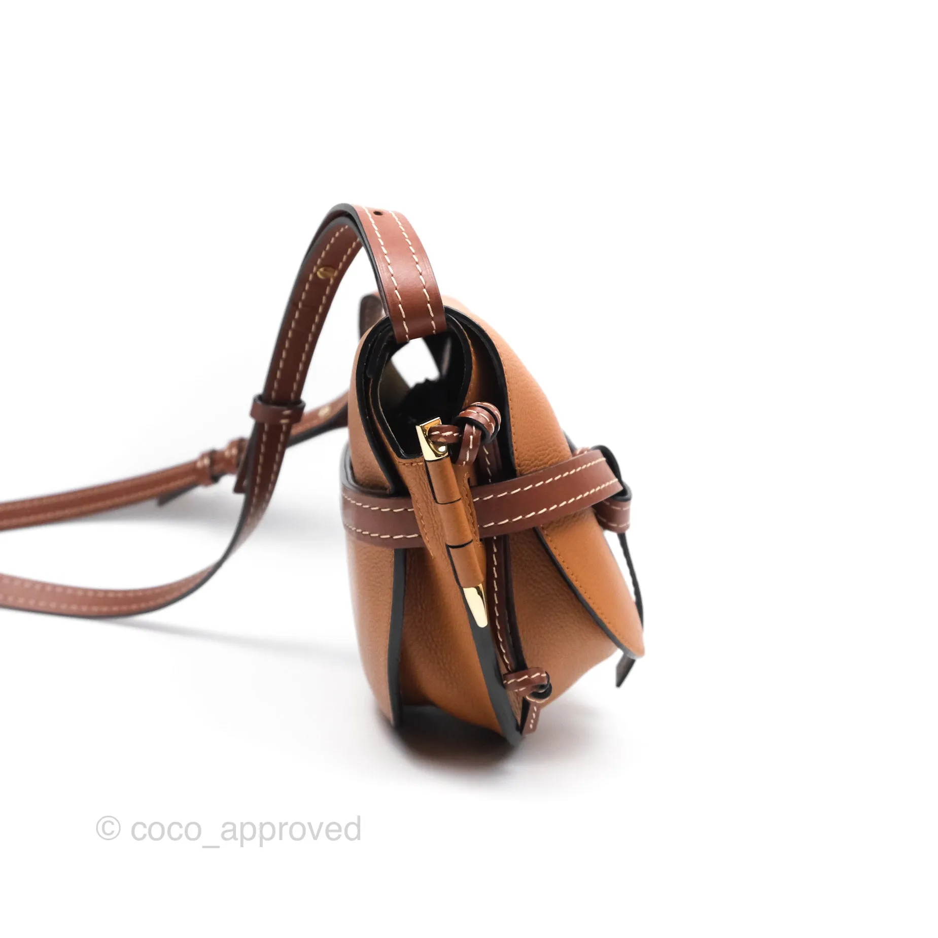 Loewe Small Gate Bag Grained Calfskin in Tan