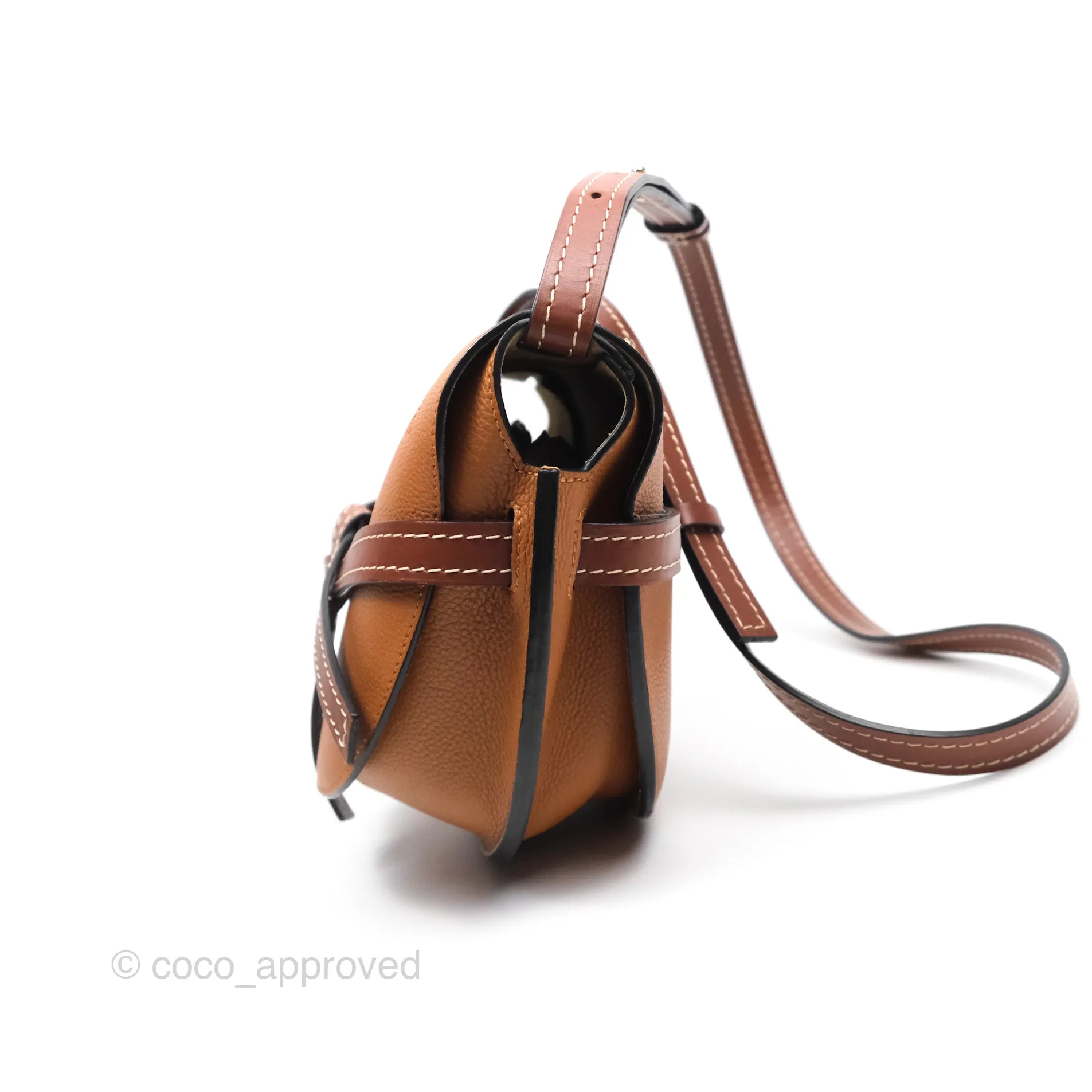 Loewe Small Gate Bag Grained Calfskin in Tan