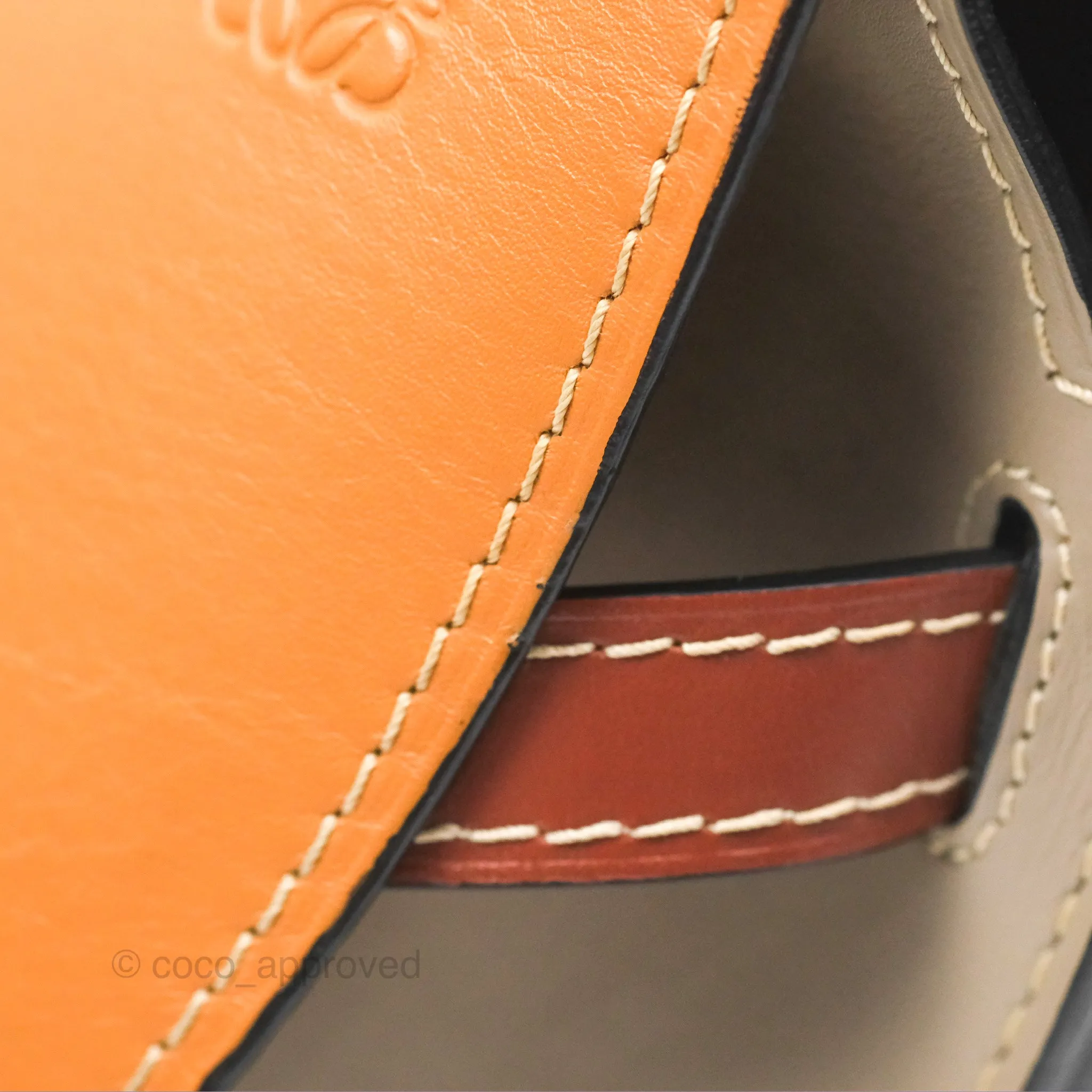 Loewe Small Gate Bag Smooth Calfskin Amber/Light Grey/Rust