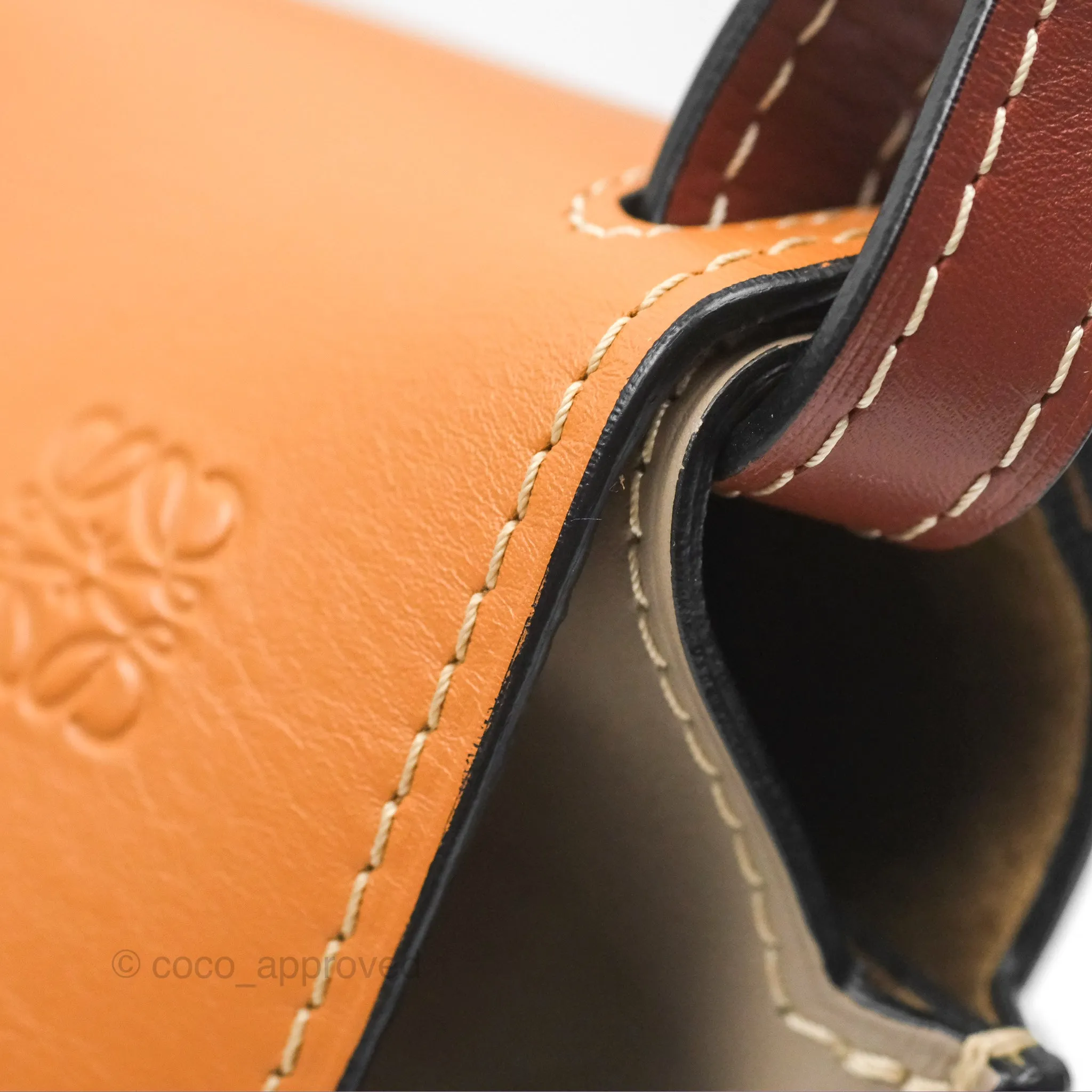 Loewe Small Gate Bag Smooth Calfskin Amber/Light Grey/Rust