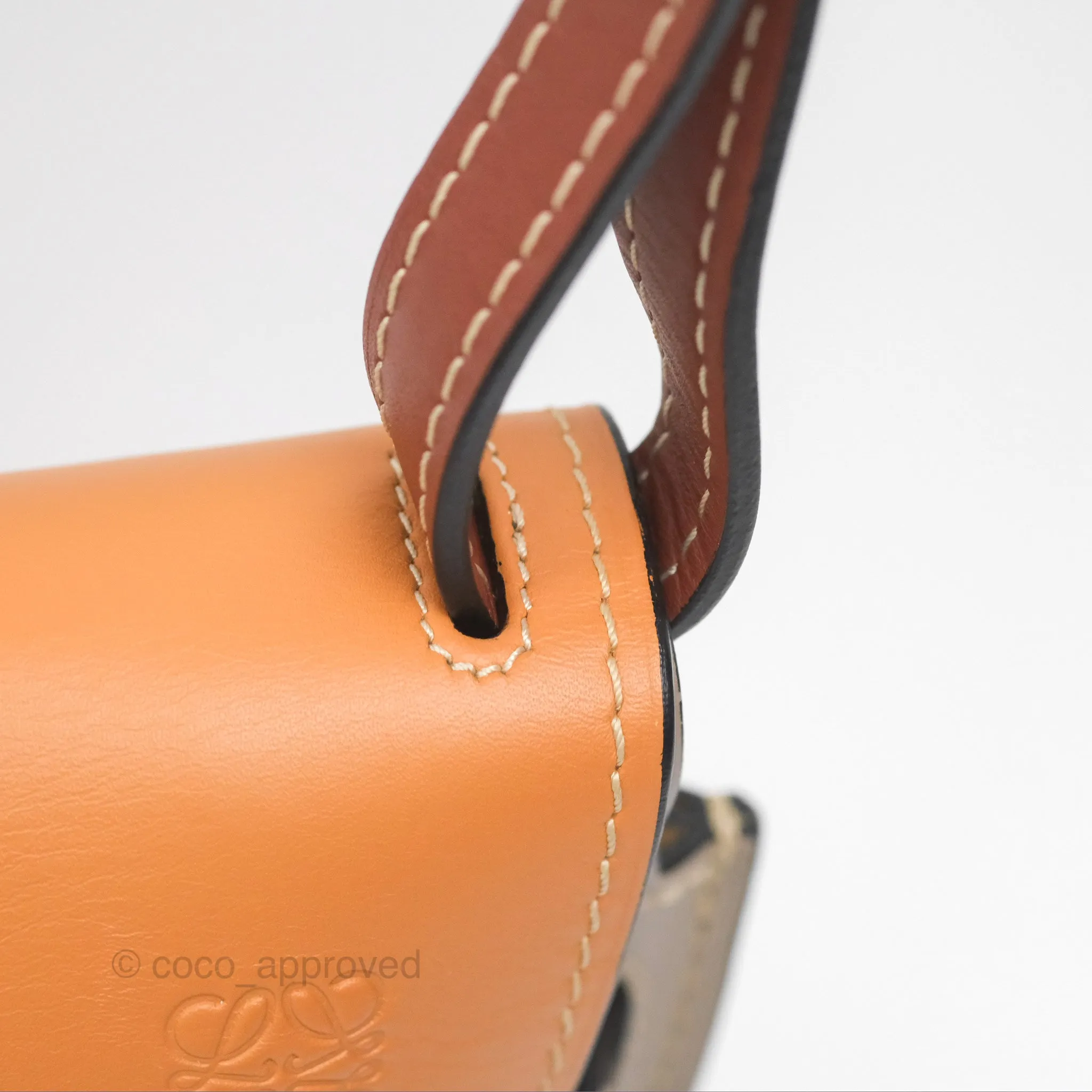 Loewe Small Gate Bag Smooth Calfskin Amber/Light Grey/Rust