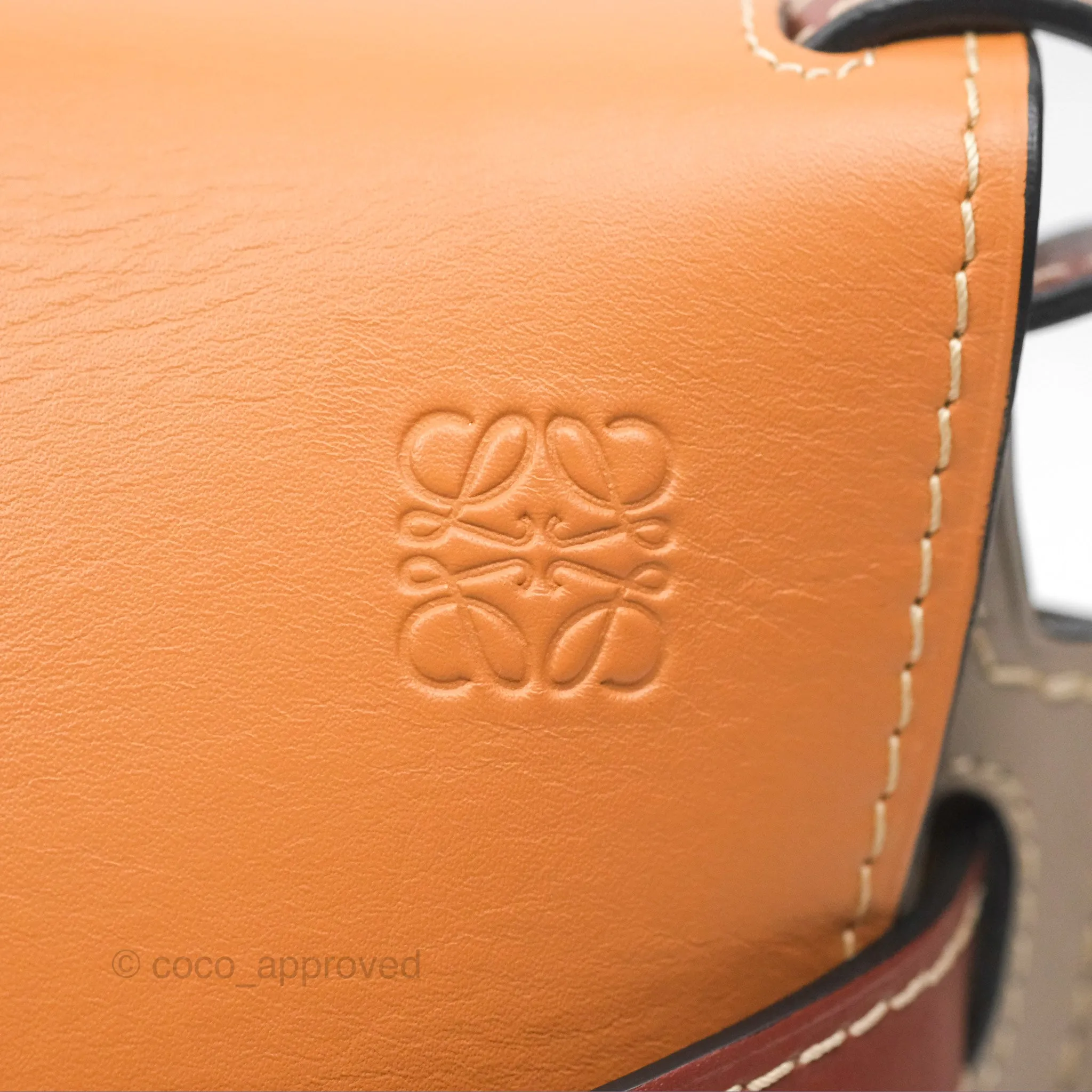 Loewe Small Gate Bag Smooth Calfskin Amber/Light Grey/Rust