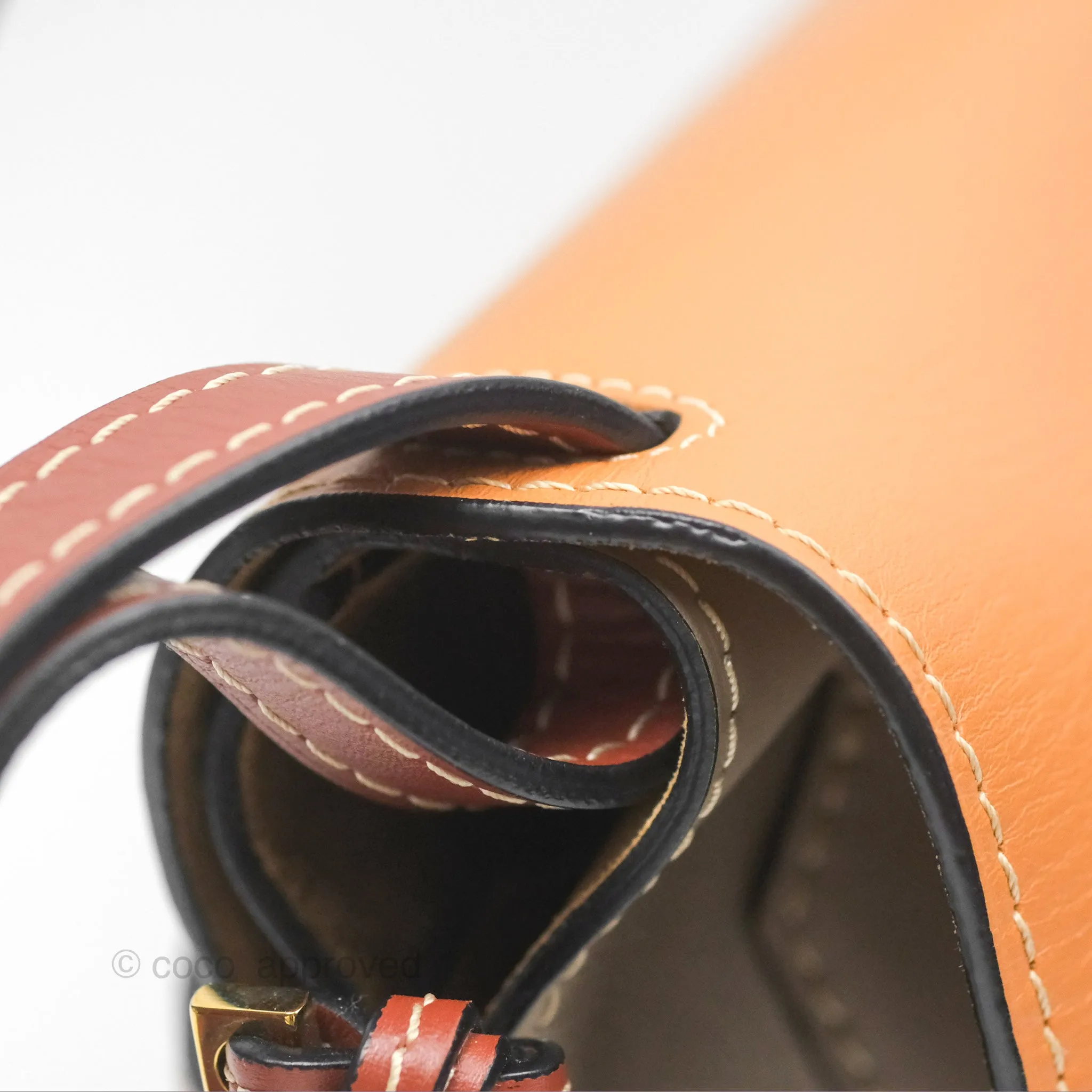 Loewe Small Gate Bag Smooth Calfskin Amber/Light Grey/Rust