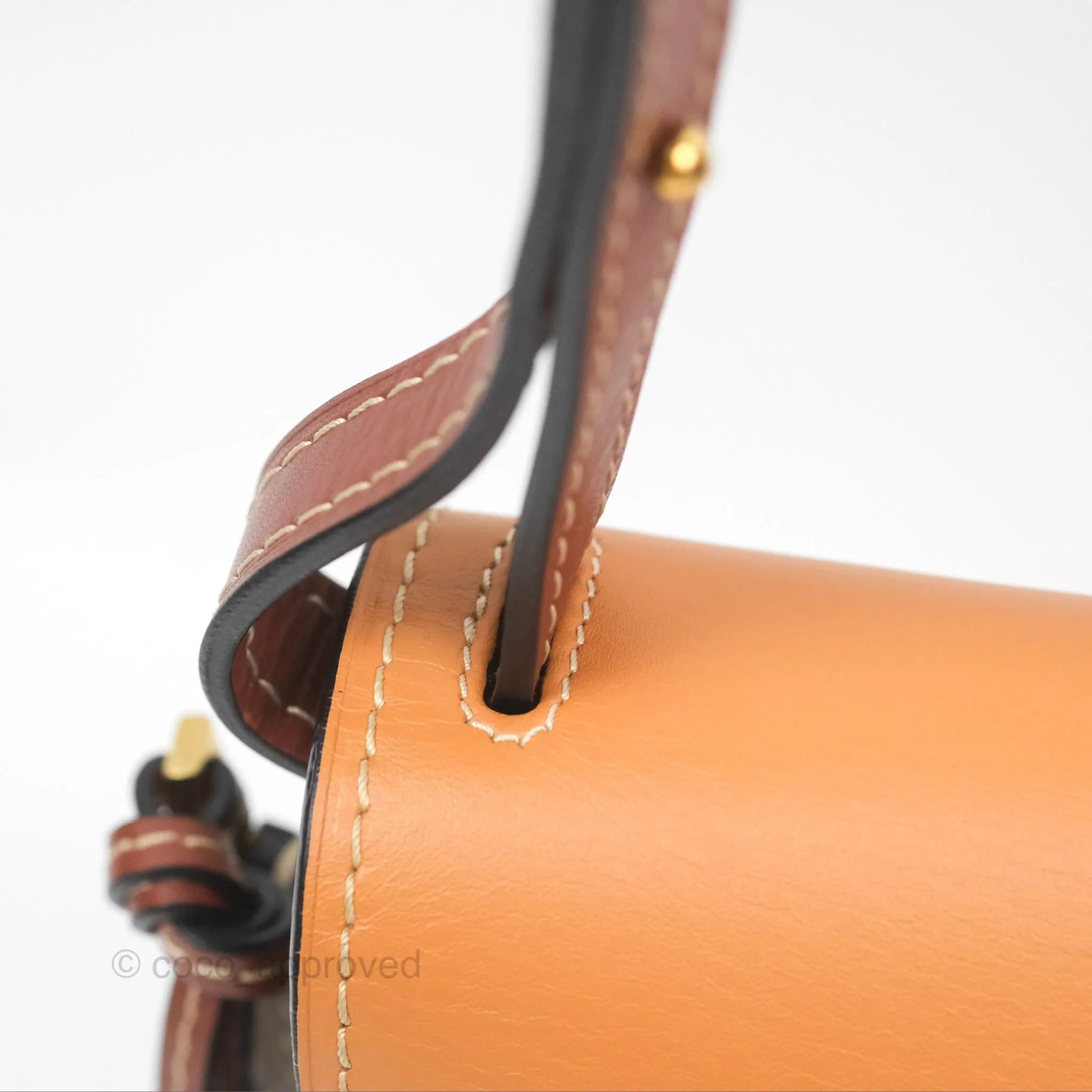 Loewe Small Gate Bag Smooth Calfskin Amber/Light Grey/Rust