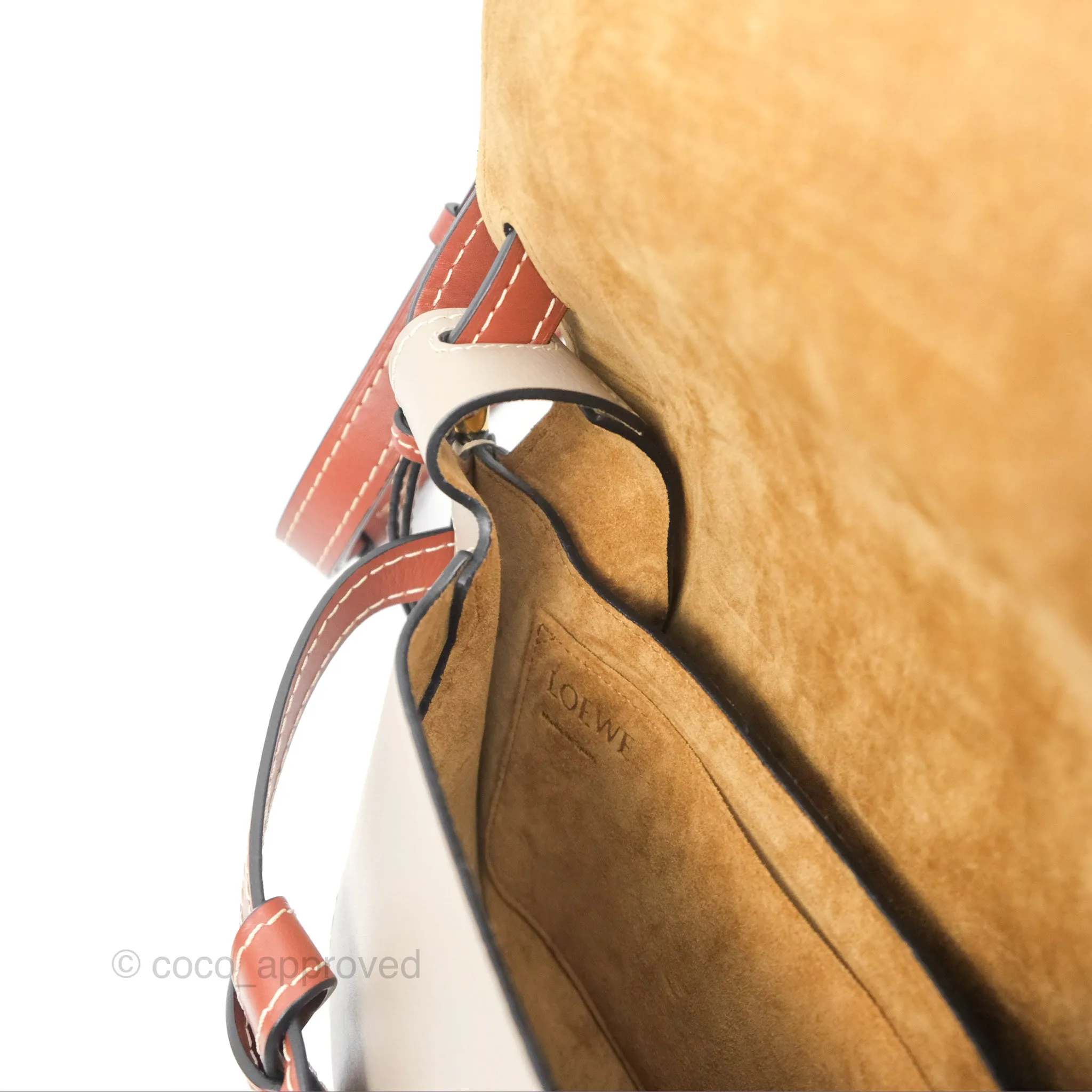 Loewe Small Gate Bag Smooth Calfskin Amber/Light Grey/Rust