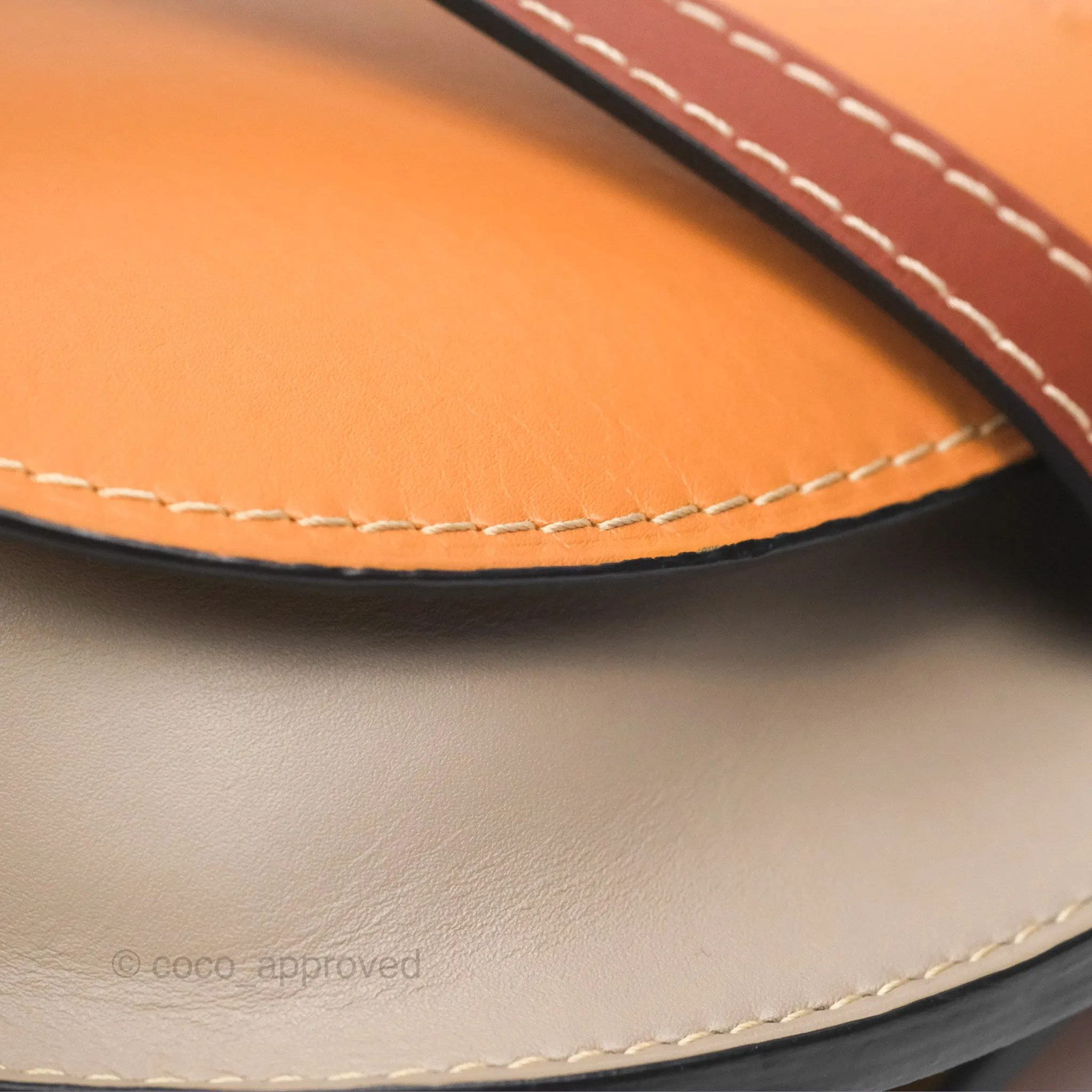 Loewe Small Gate Bag Smooth Calfskin Amber/Light Grey/Rust