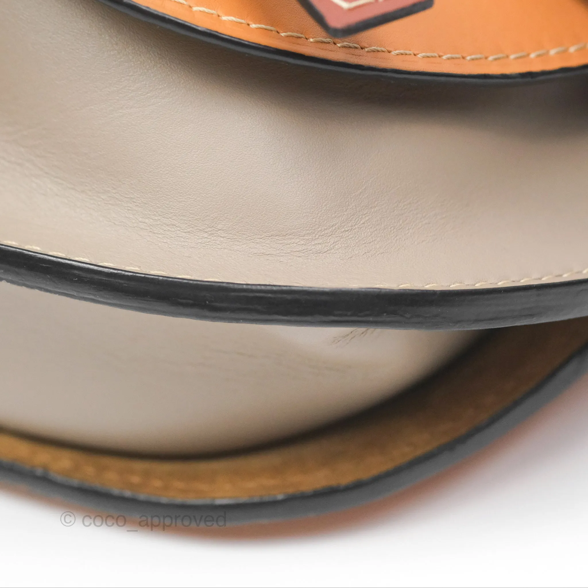 Loewe Small Gate Bag Smooth Calfskin Amber/Light Grey/Rust