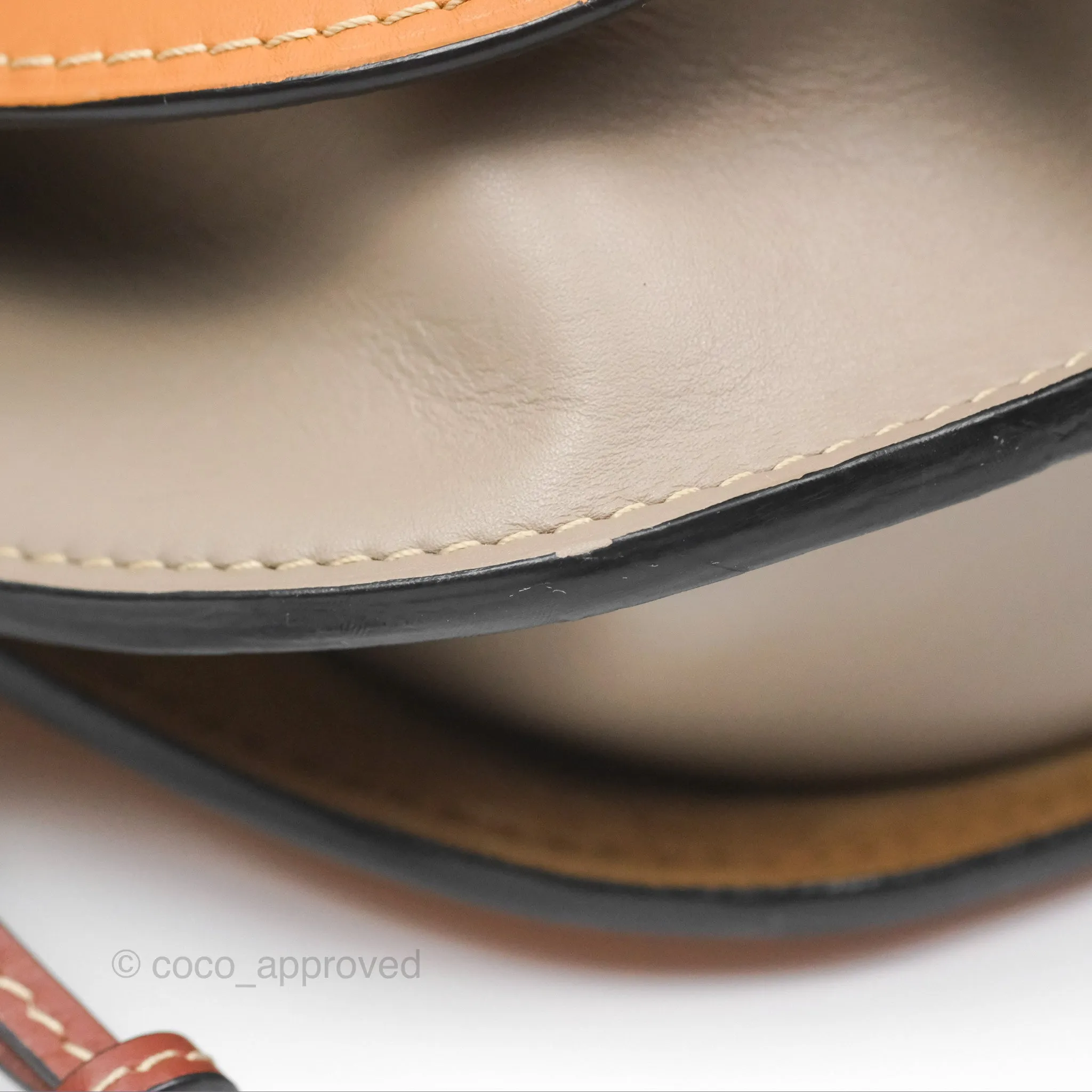 Loewe Small Gate Bag Smooth Calfskin Amber/Light Grey/Rust