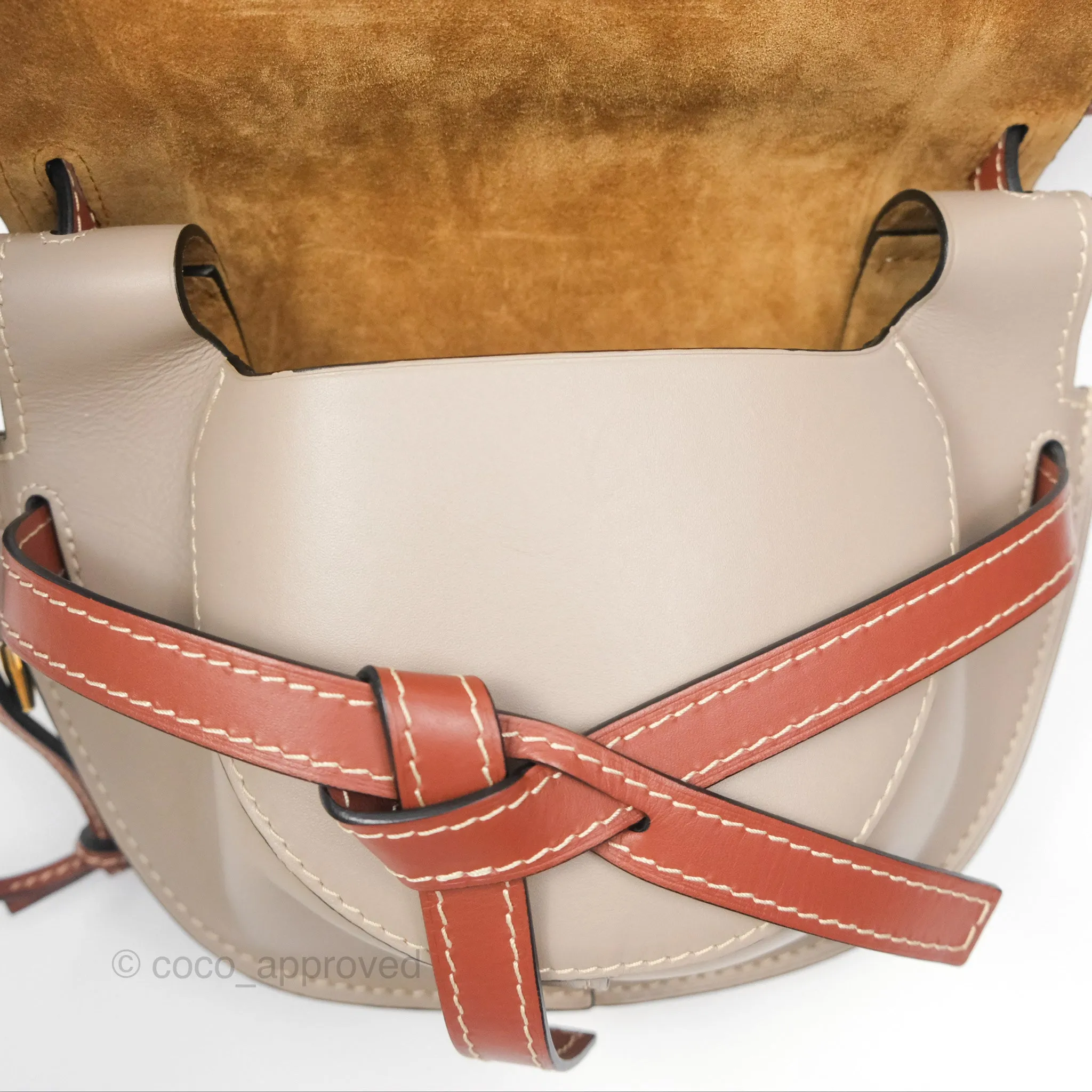 Loewe Small Gate Bag Smooth Calfskin Amber/Light Grey/Rust