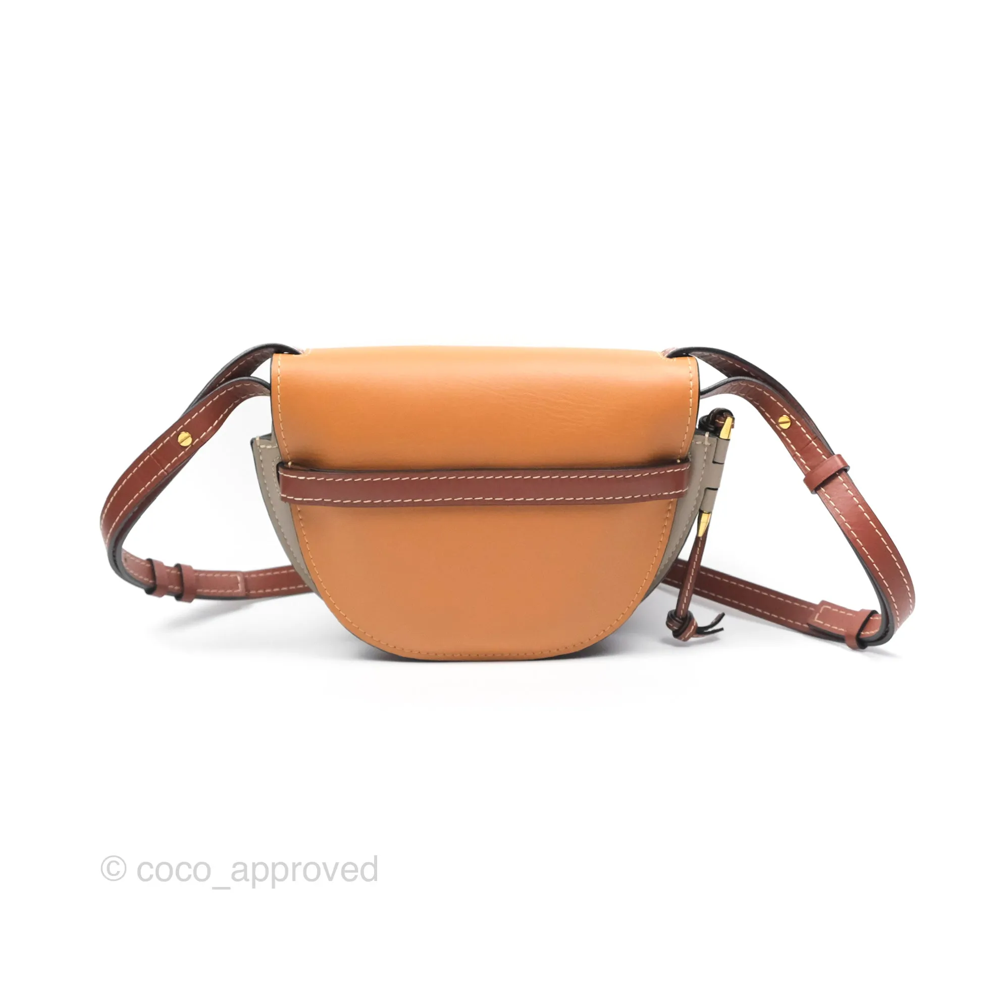 Loewe Small Gate Bag Smooth Calfskin Amber/Light Grey/Rust