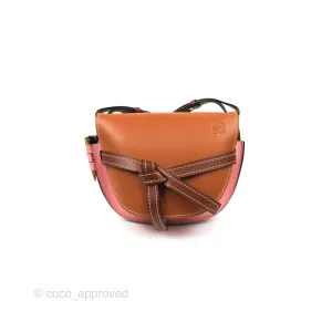 Loewe Small Gate Bag Smooth Calfskin in Tan/Pink