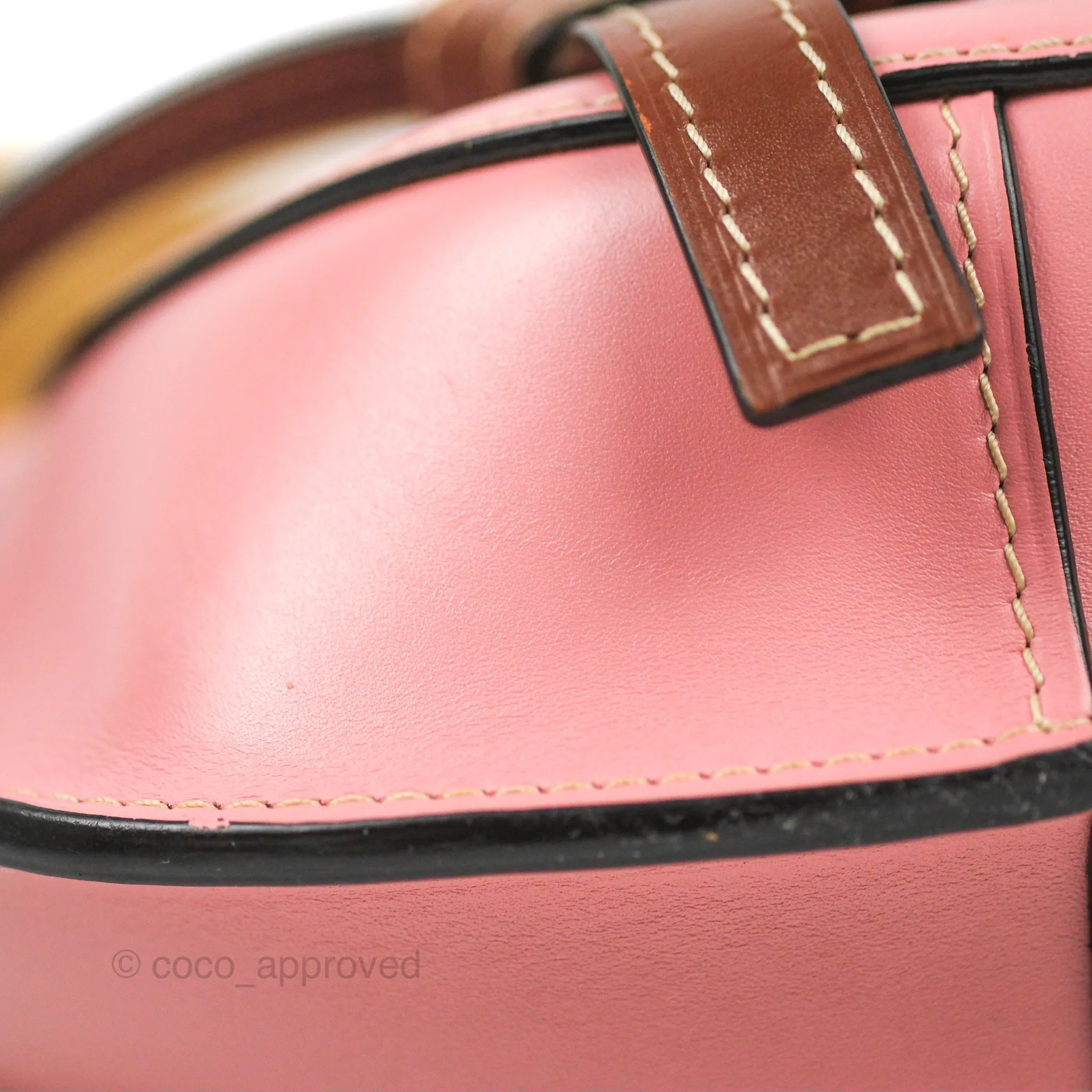 Loewe Small Gate Bag Smooth Calfskin in Tan/Pink