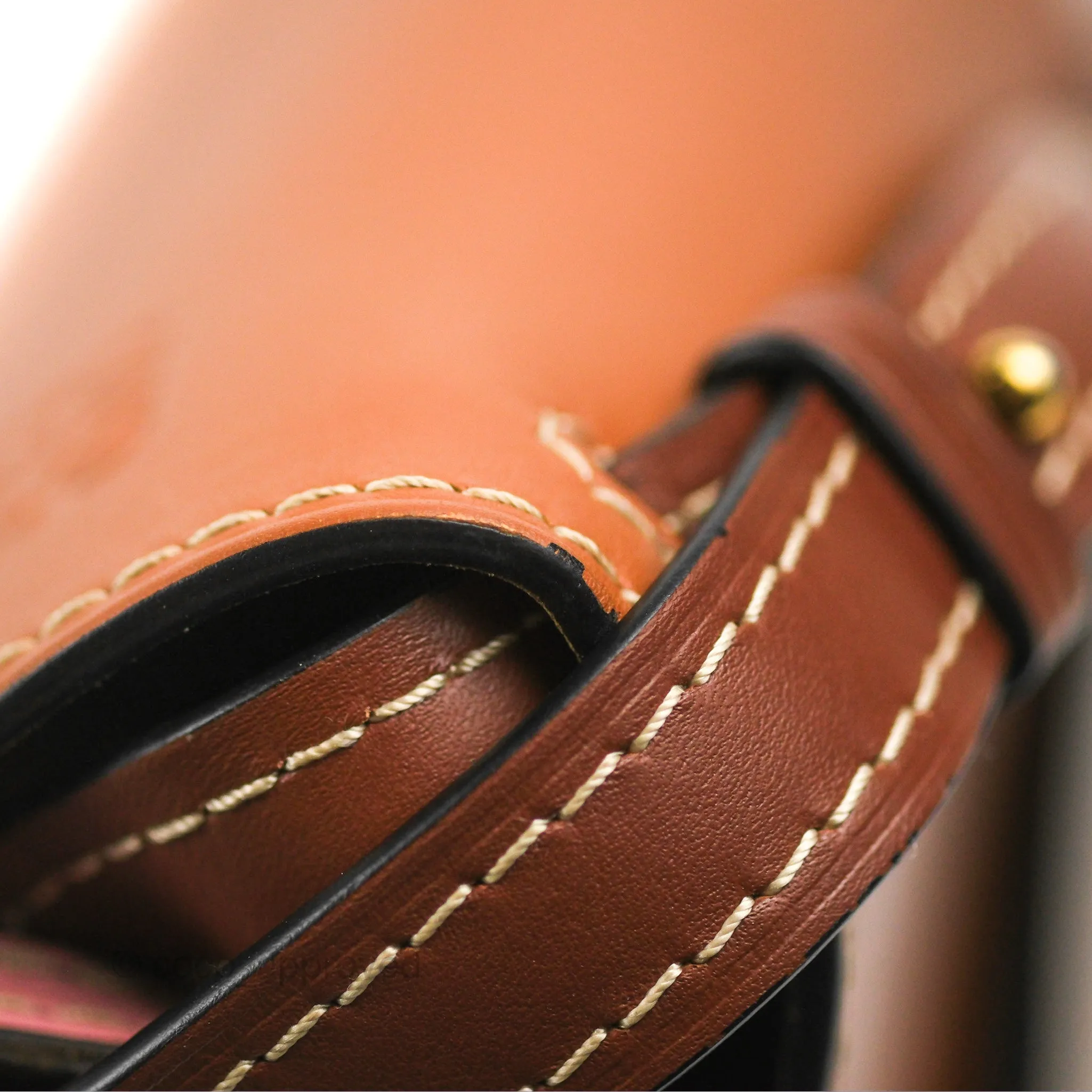 Loewe Small Gate Bag Smooth Calfskin in Tan/Pink