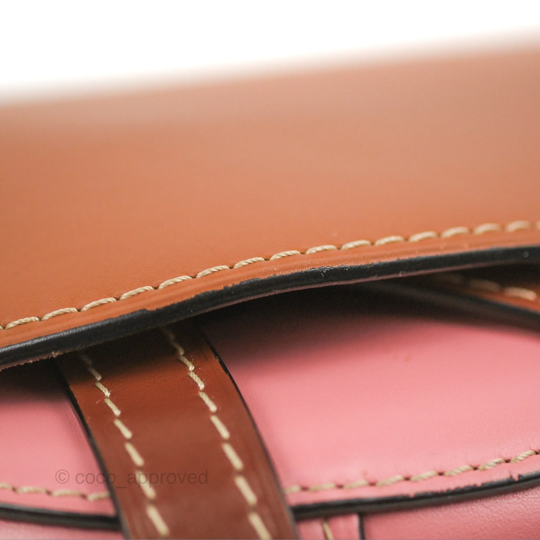 Loewe Small Gate Bag Smooth Calfskin in Tan/Pink