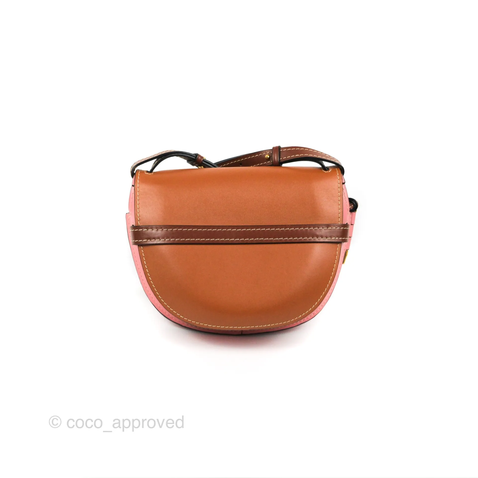 Loewe Small Gate Bag Smooth Calfskin in Tan/Pink