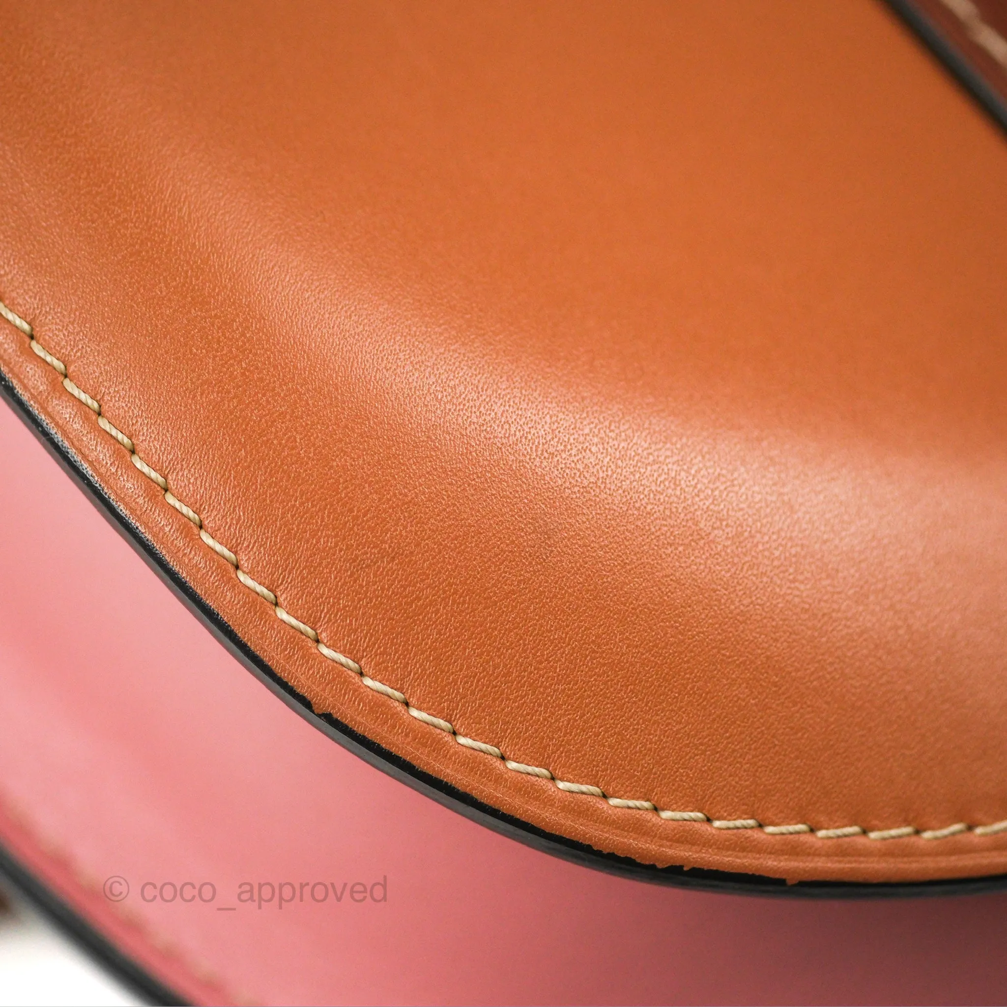 Loewe Small Gate Bag Smooth Calfskin in Tan/Pink