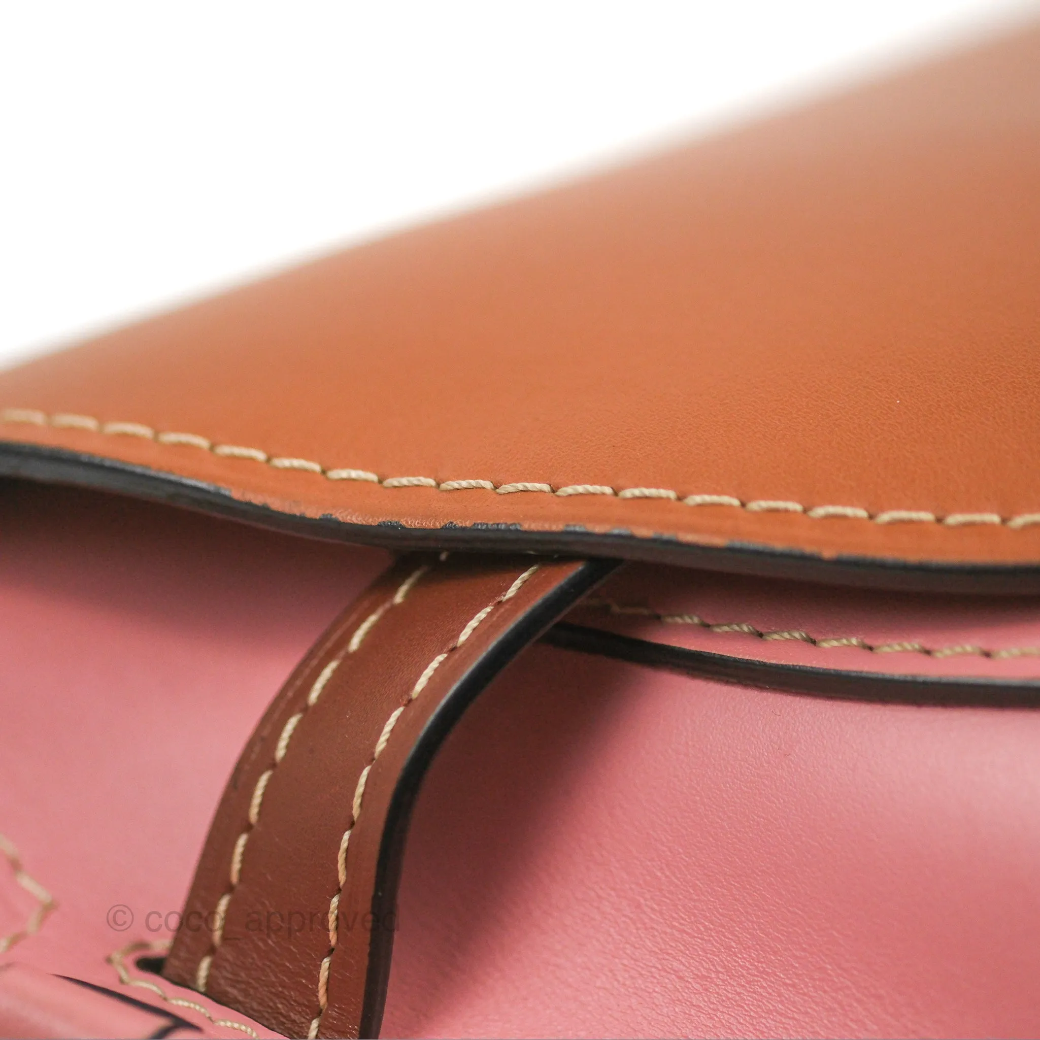 Loewe Small Gate Bag Smooth Calfskin in Tan/Pink