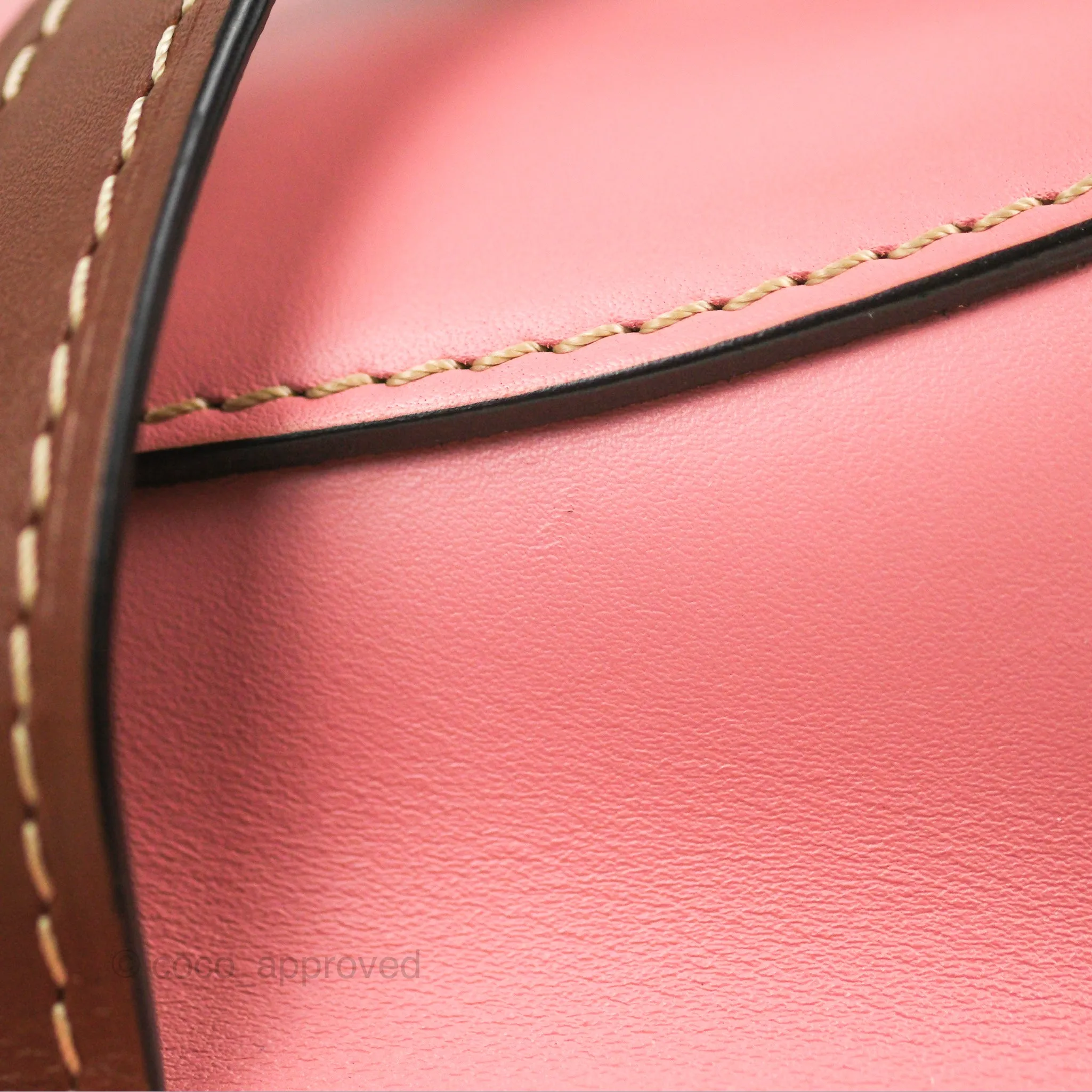 Loewe Small Gate Bag Smooth Calfskin in Tan/Pink