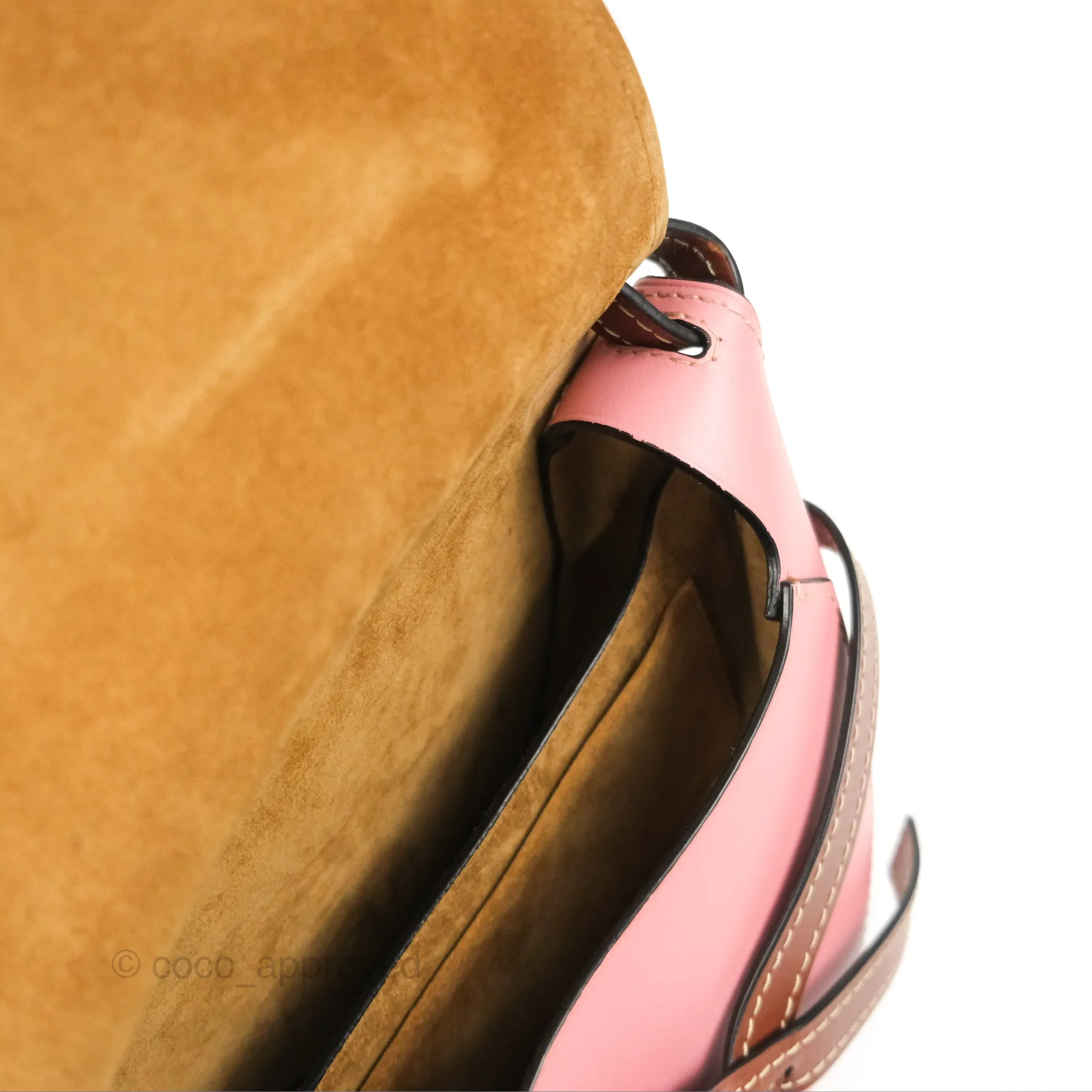 Loewe Small Gate Bag Smooth Calfskin in Tan/Pink
