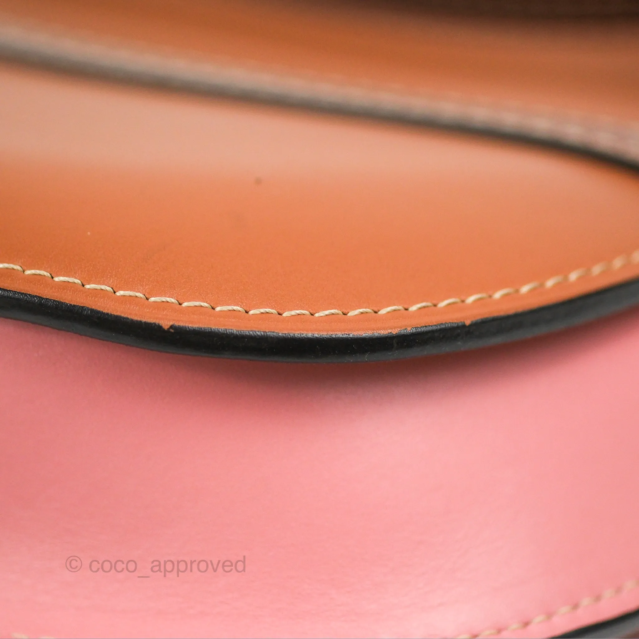 Loewe Small Gate Bag Smooth Calfskin in Tan/Pink