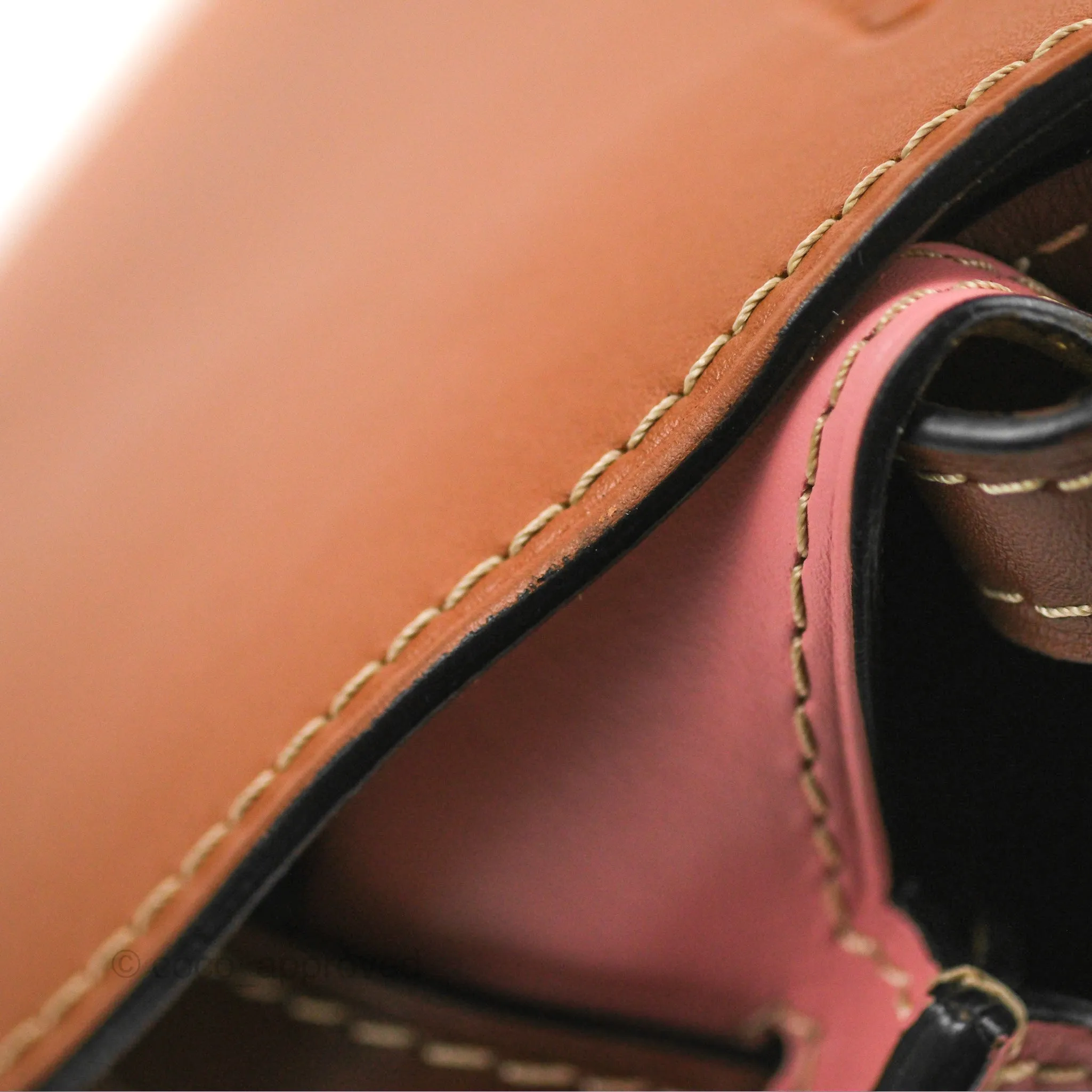 Loewe Small Gate Bag Smooth Calfskin in Tan/Pink