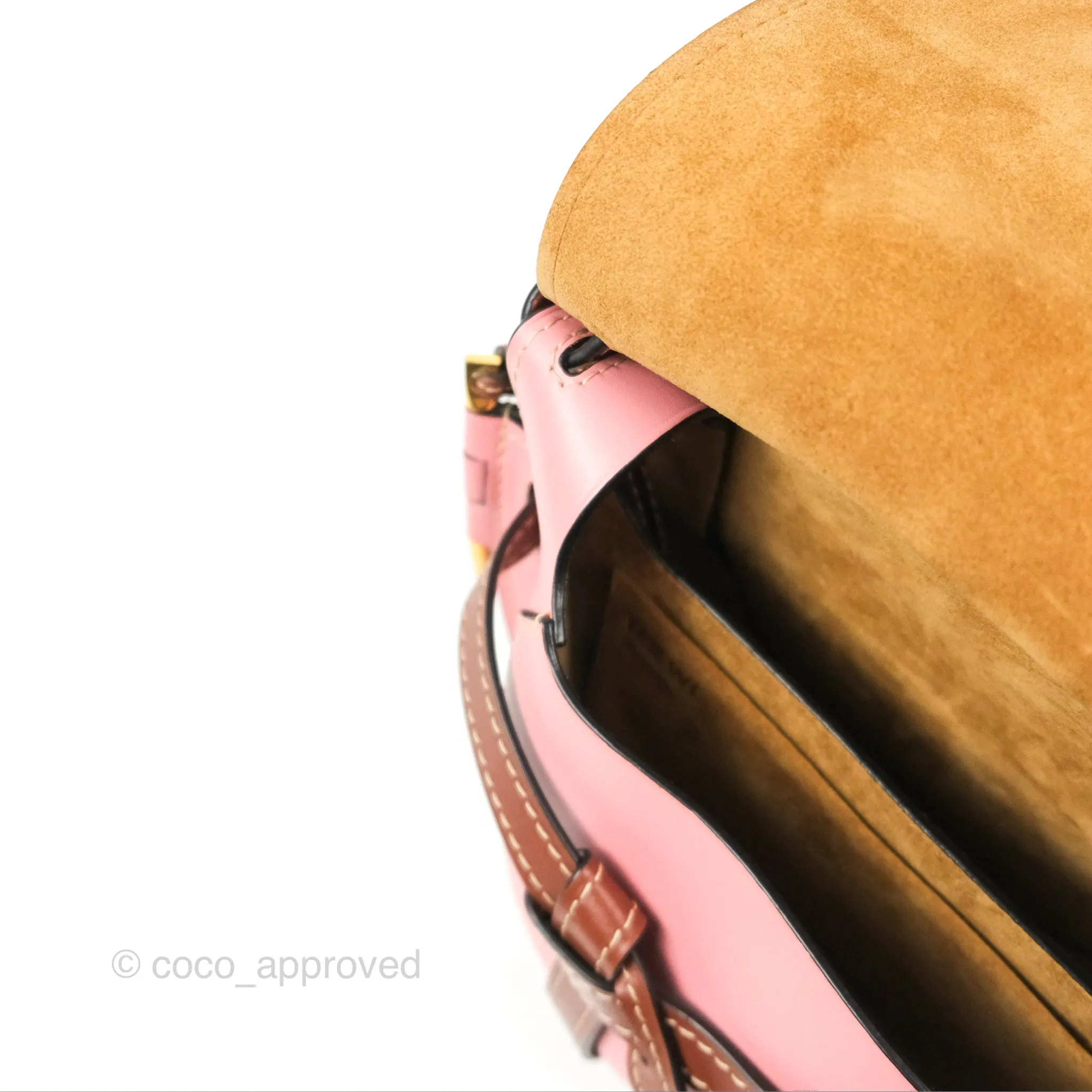 Loewe Small Gate Bag Smooth Calfskin in Tan/Pink