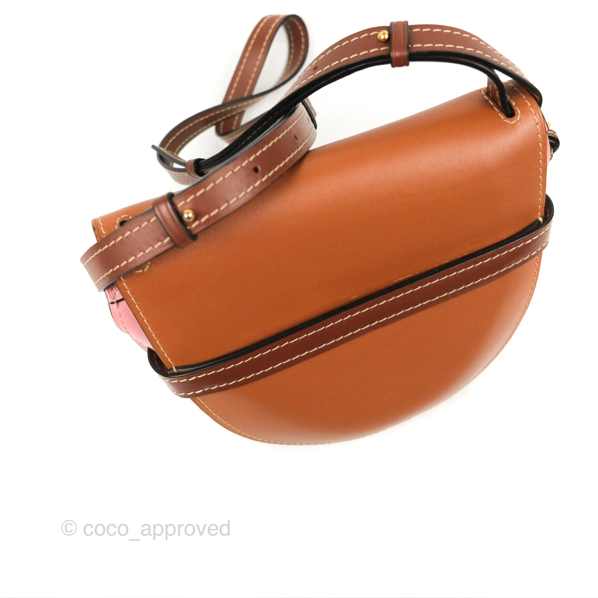 Loewe Small Gate Bag Smooth Calfskin in Tan/Pink