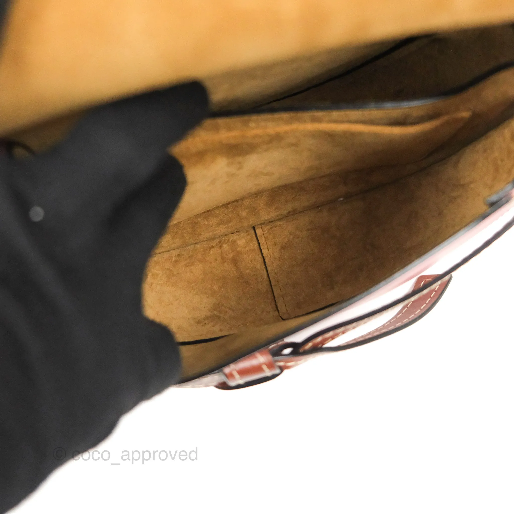 Loewe Small Gate Bag Smooth Calfskin in Tan/Pink