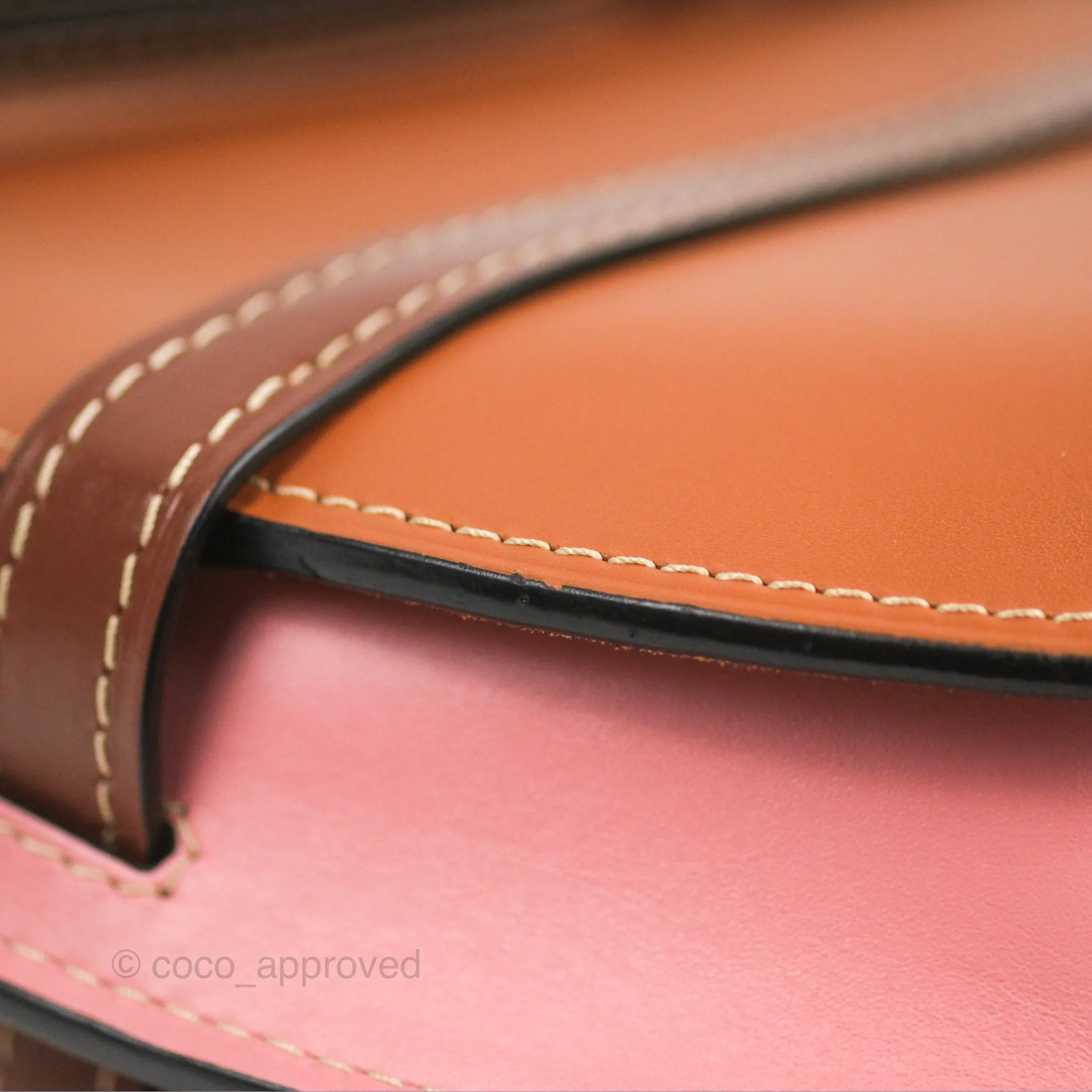 Loewe Small Gate Bag Smooth Calfskin in Tan/Pink