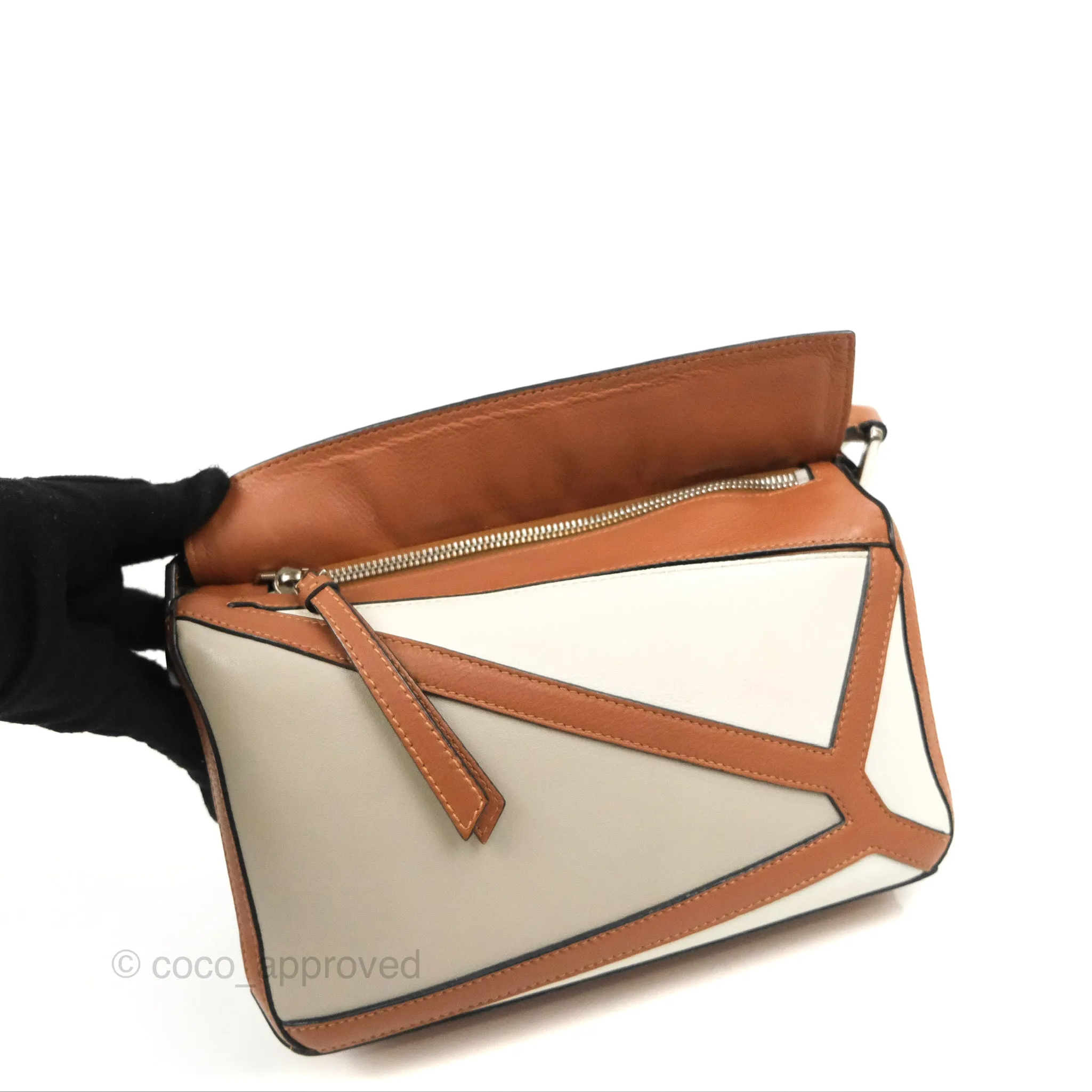 Loewe Small Graphic Puzzle Bag Ghost Soft White Calfskin