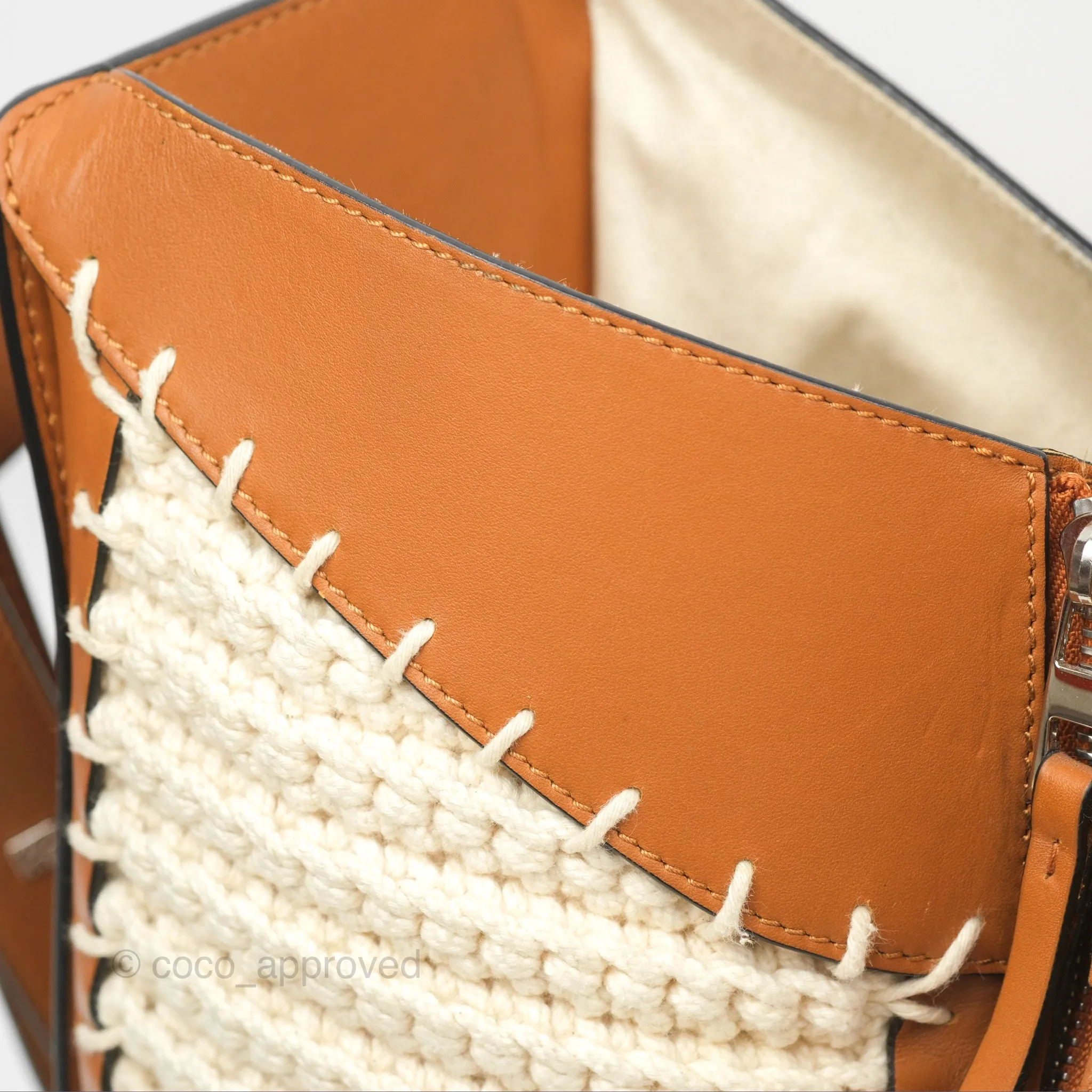 Loewe Small Hammock Shoulder Bag Crochet Tan Calfskin