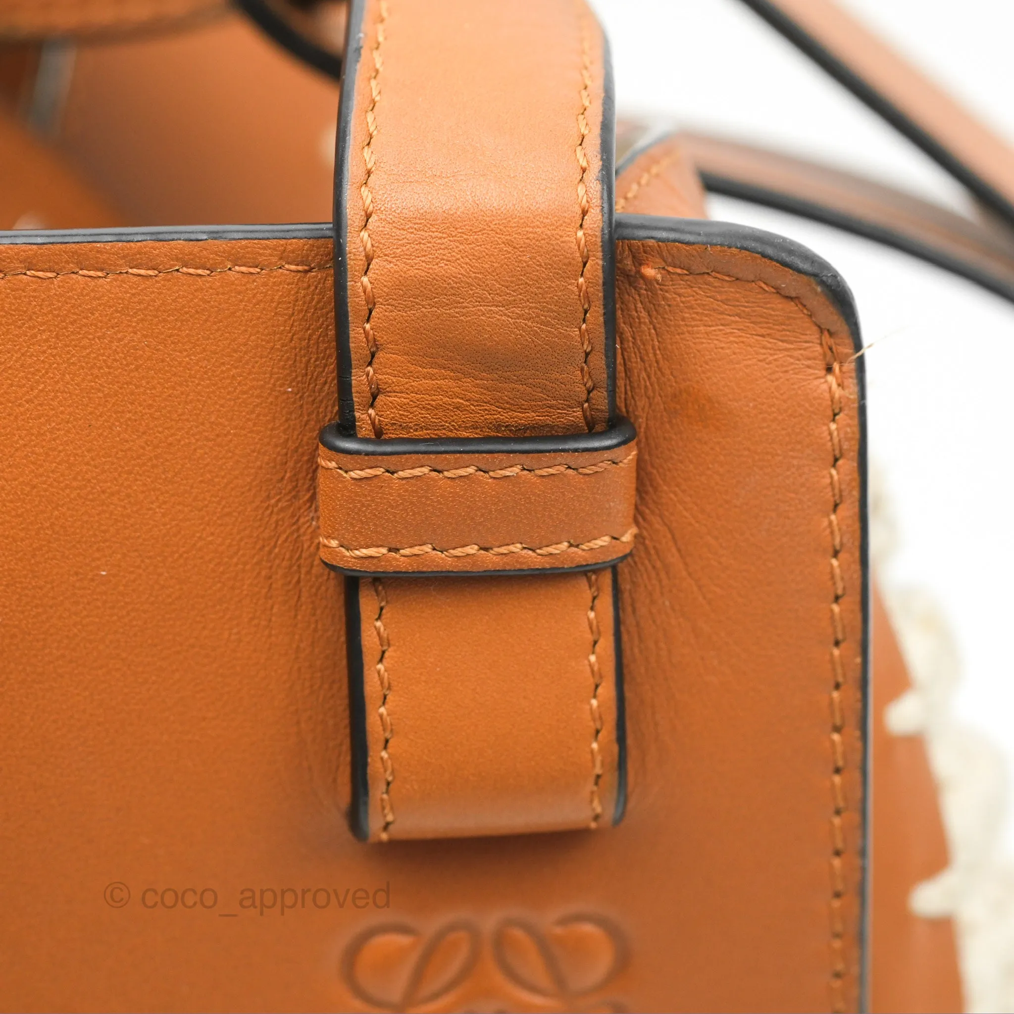 Loewe Small Hammock Shoulder Bag Crochet Tan Calfskin