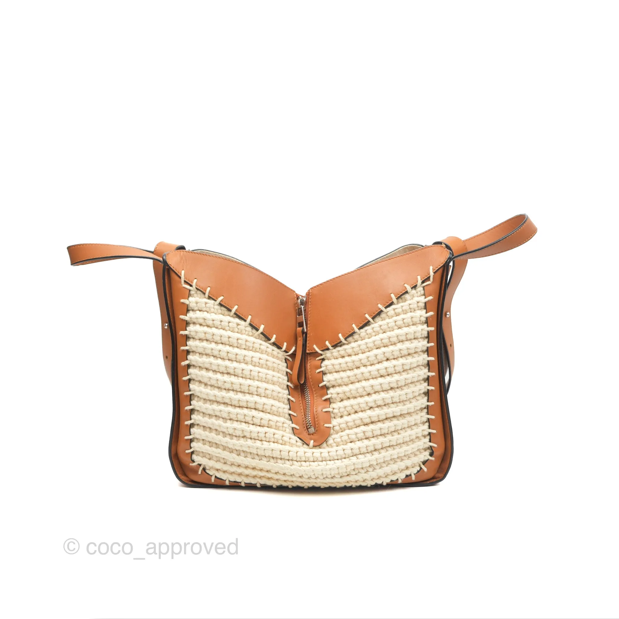 Loewe Small Hammock Shoulder Bag Crochet Tan Calfskin