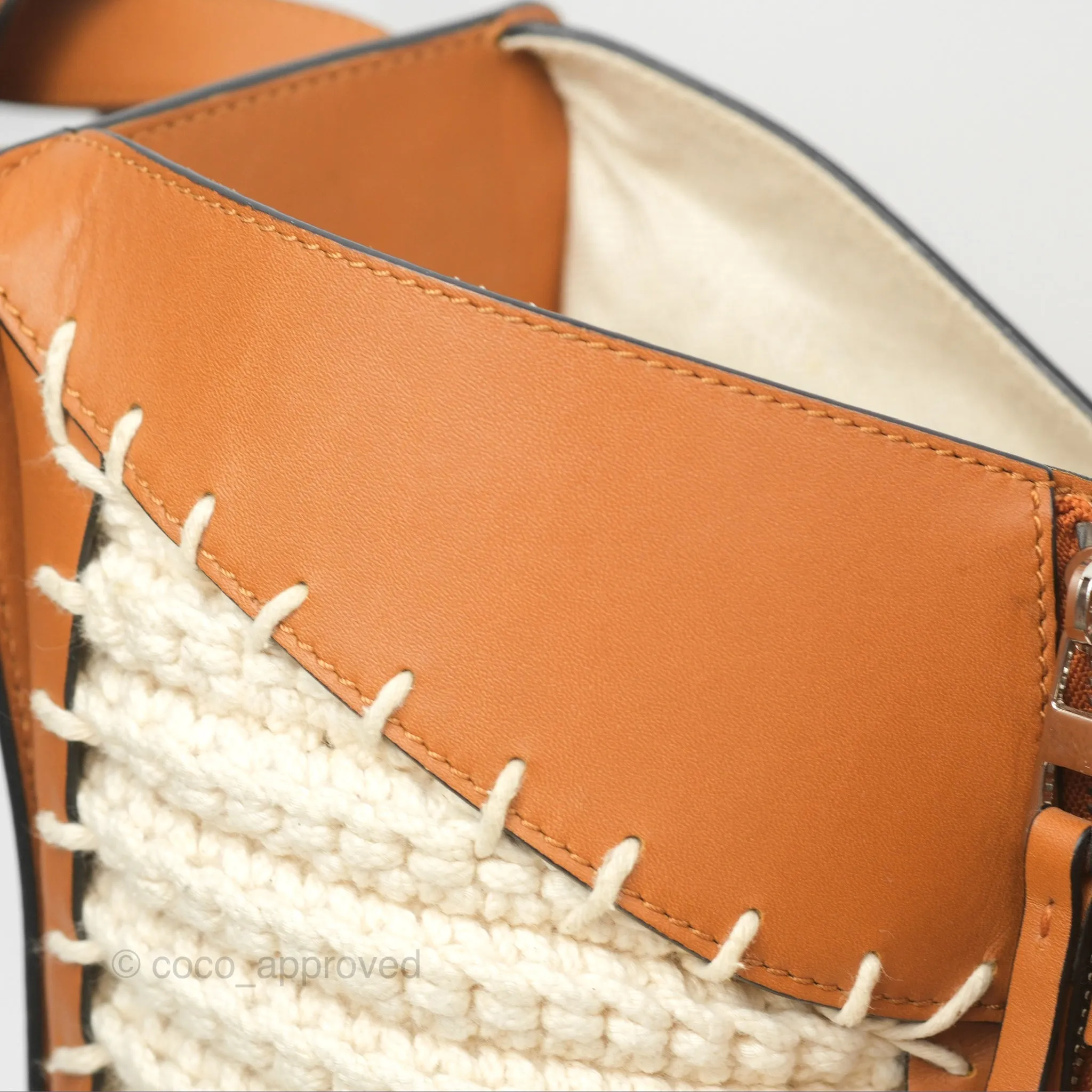 Loewe Small Hammock Shoulder Bag Crochet Tan Calfskin