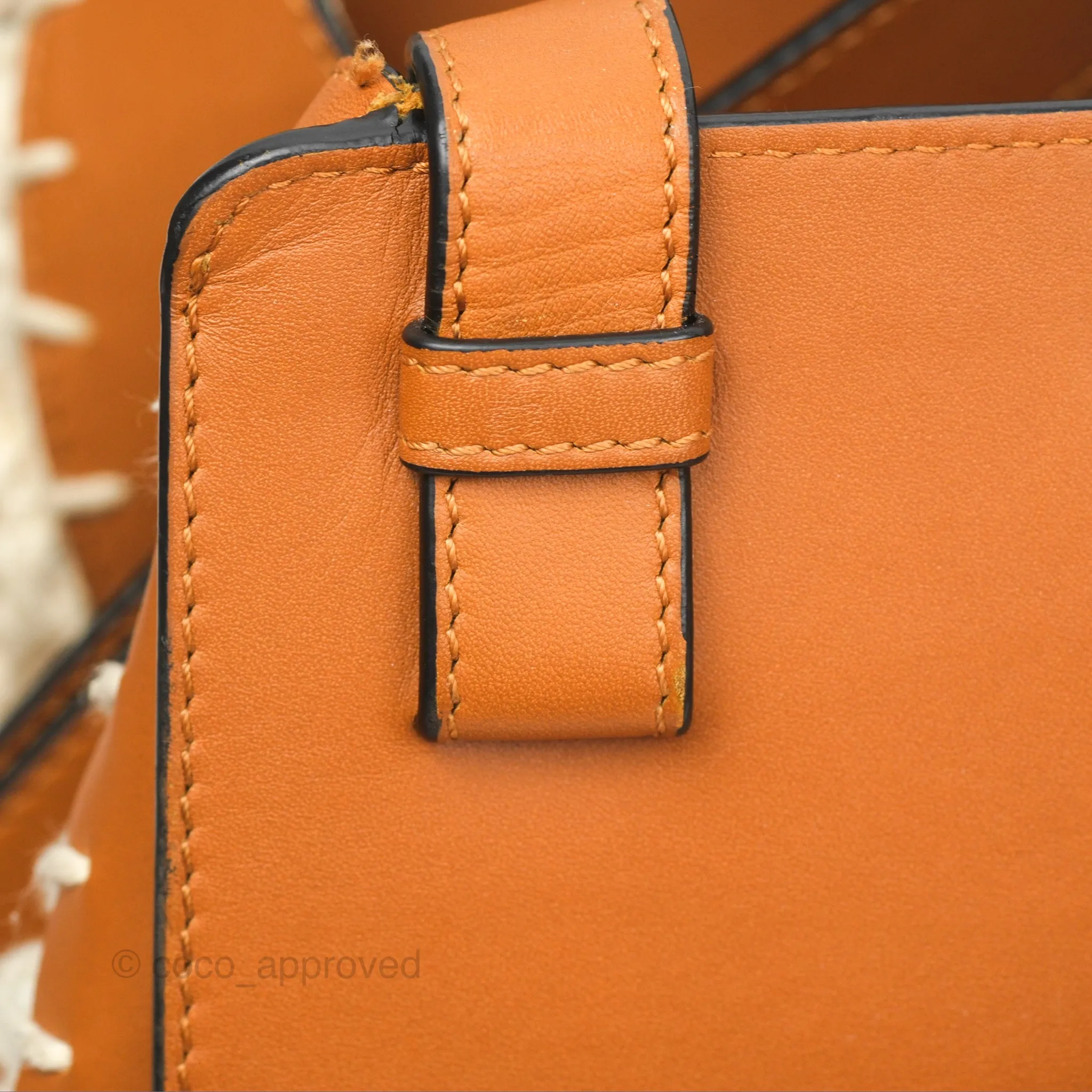 Loewe Small Hammock Shoulder Bag Crochet Tan Calfskin