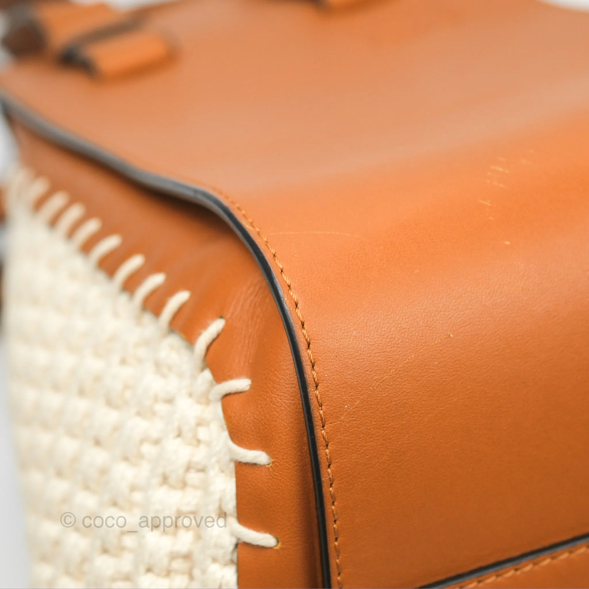Loewe Small Hammock Shoulder Bag Crochet Tan Calfskin