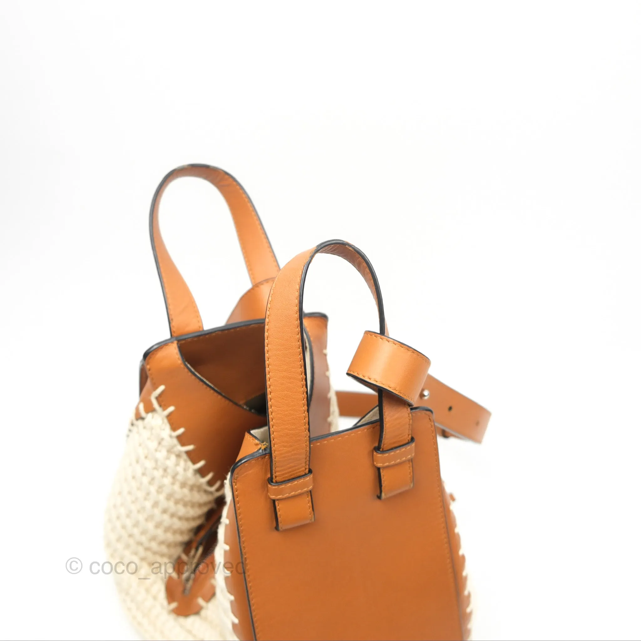 Loewe Small Hammock Shoulder Bag Crochet Tan Calfskin