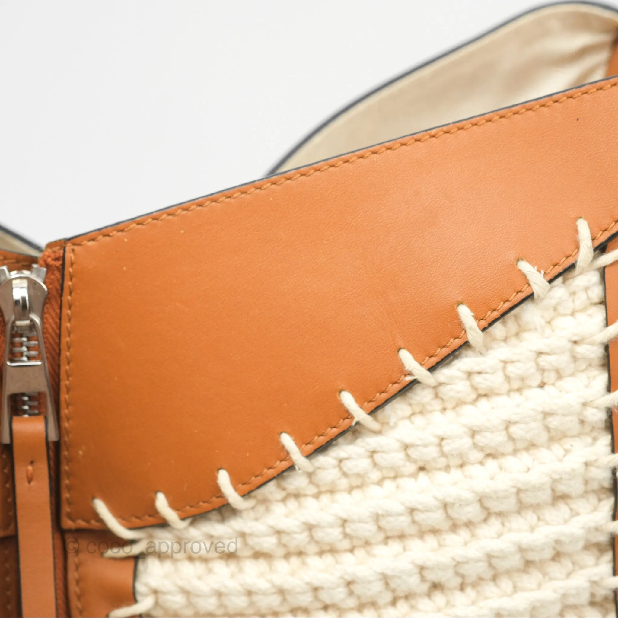 Loewe Small Hammock Shoulder Bag Crochet Tan Calfskin