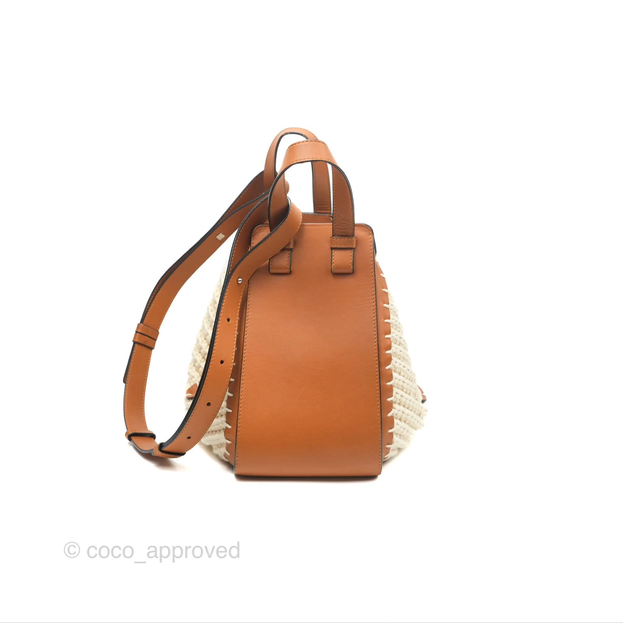 Loewe Small Hammock Shoulder Bag Crochet Tan Calfskin
