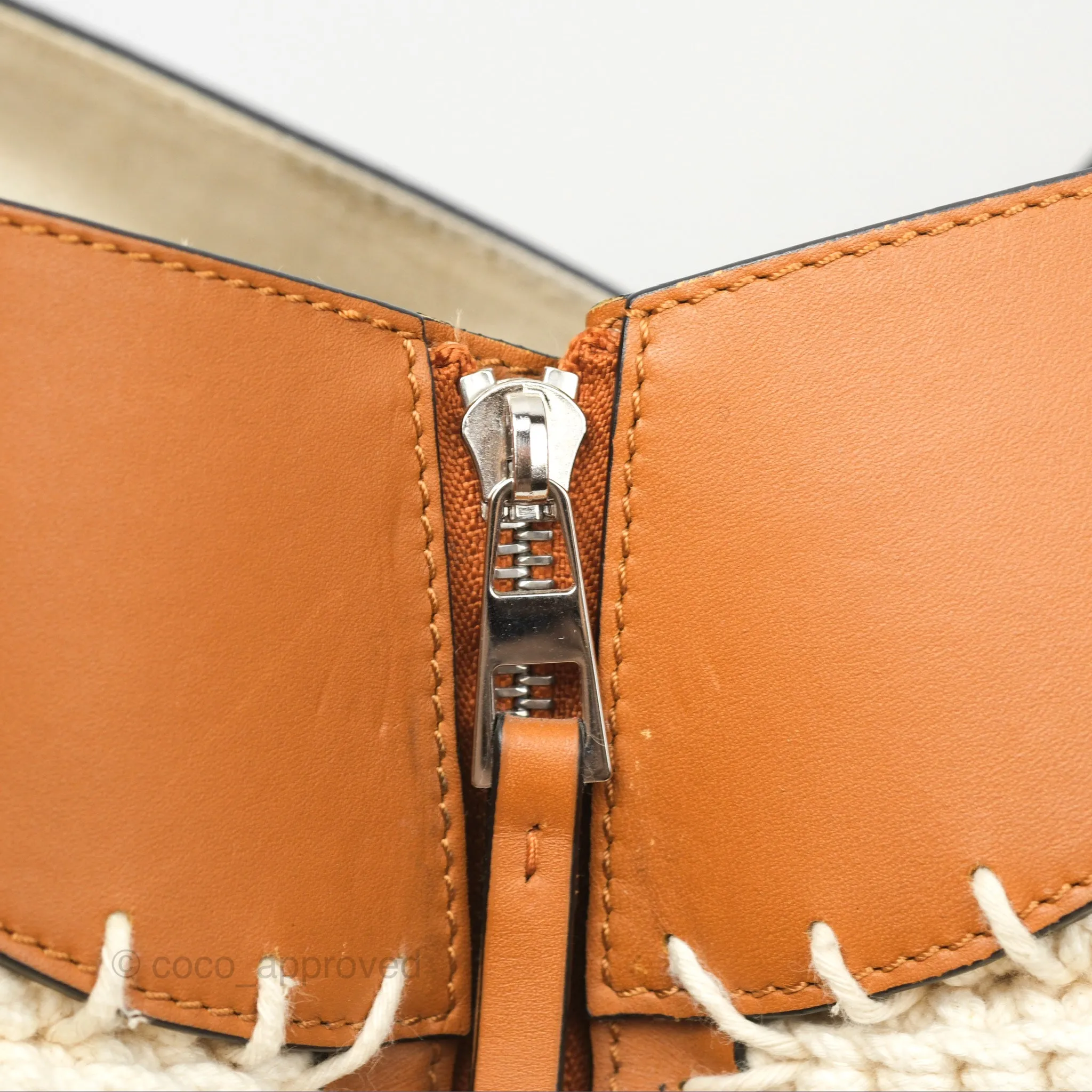 Loewe Small Hammock Shoulder Bag Crochet Tan Calfskin