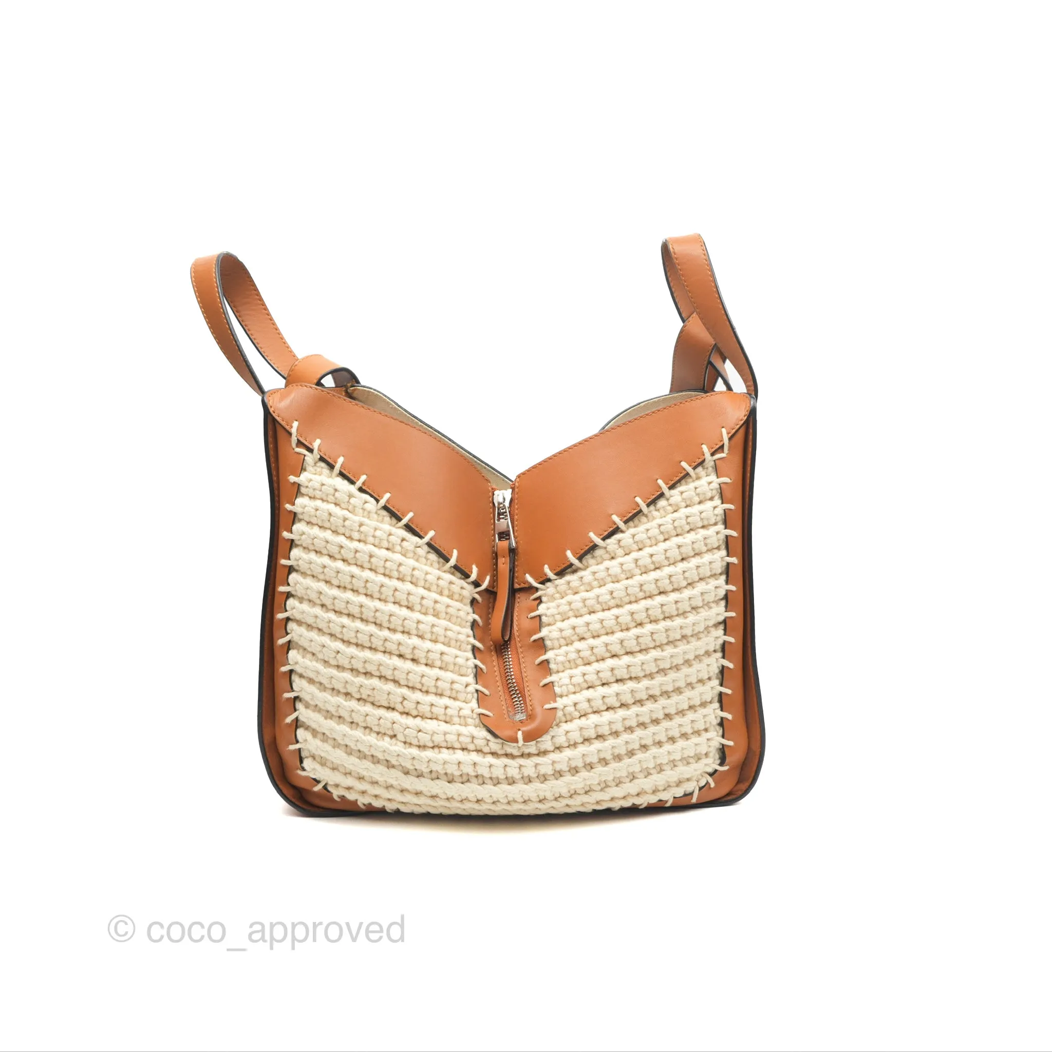 Loewe Small Hammock Shoulder Bag Crochet Tan Calfskin